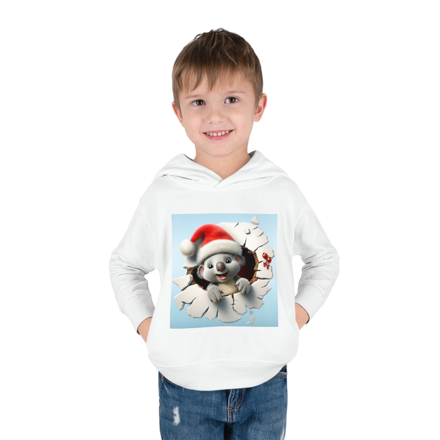 ~Baby Koala~ 3D Christmas Toddler Pullover Fleece Hoodie by Rabbit Skins