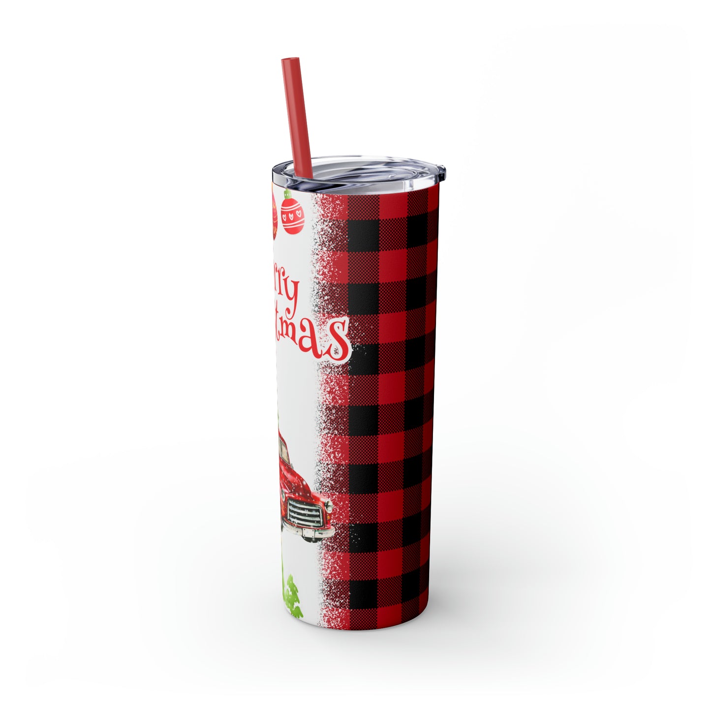 ~Antique Truck~ Christmas Skinny Tumbler with Straw, 20oz