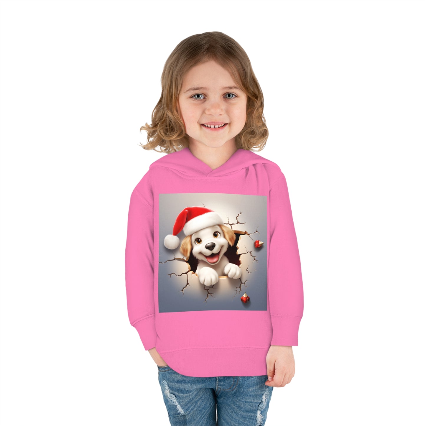 ~Little Puppy~ 3D Christmas Toddler Pullover Fleece Hoodie by Rabbit Skins