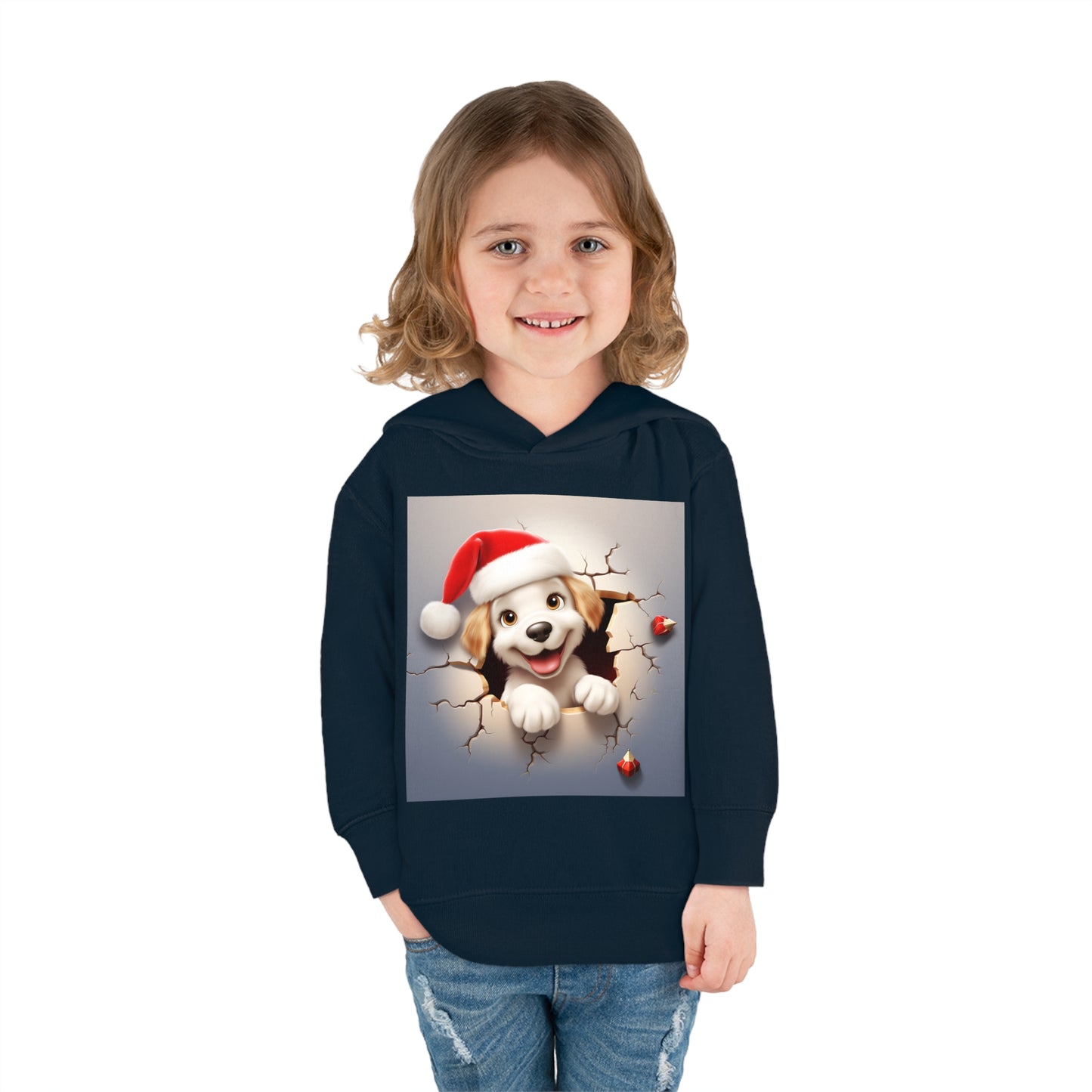 ~Little Puppy~ 3D Christmas Toddler Pullover Fleece Hoodie by Rabbit Skins
