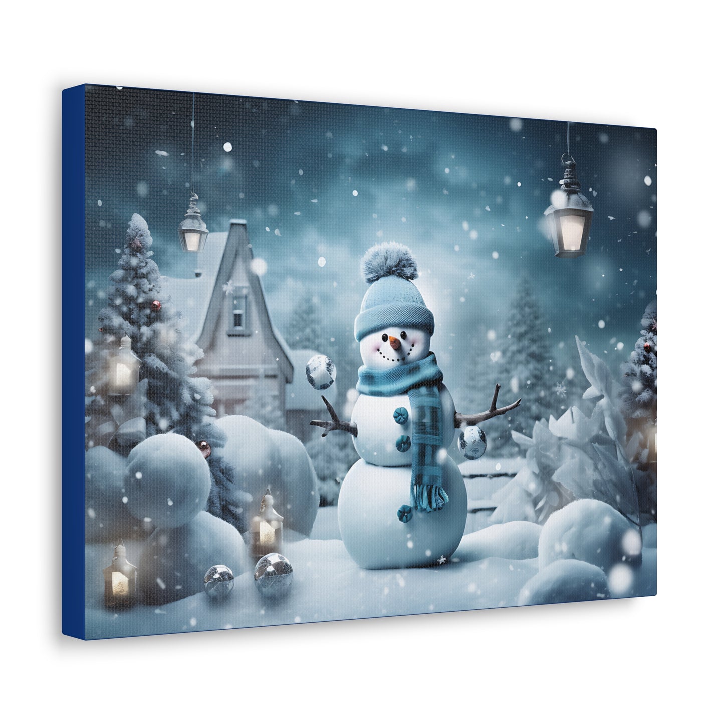 ~Blue Snowman Too~ Canvas Gallery Wrap
