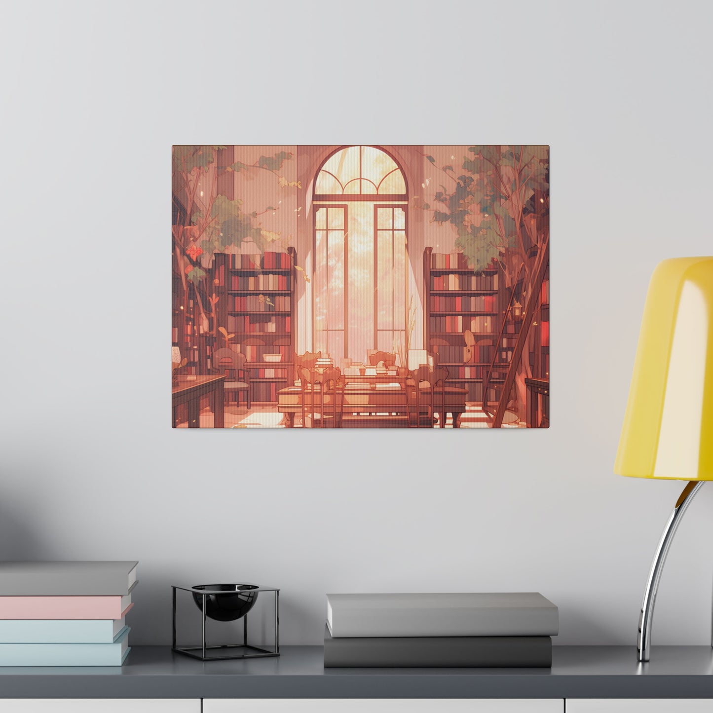 ~Academia Book Collection~ Watercolor Print Matte Canvas, Stretched, 0.75"