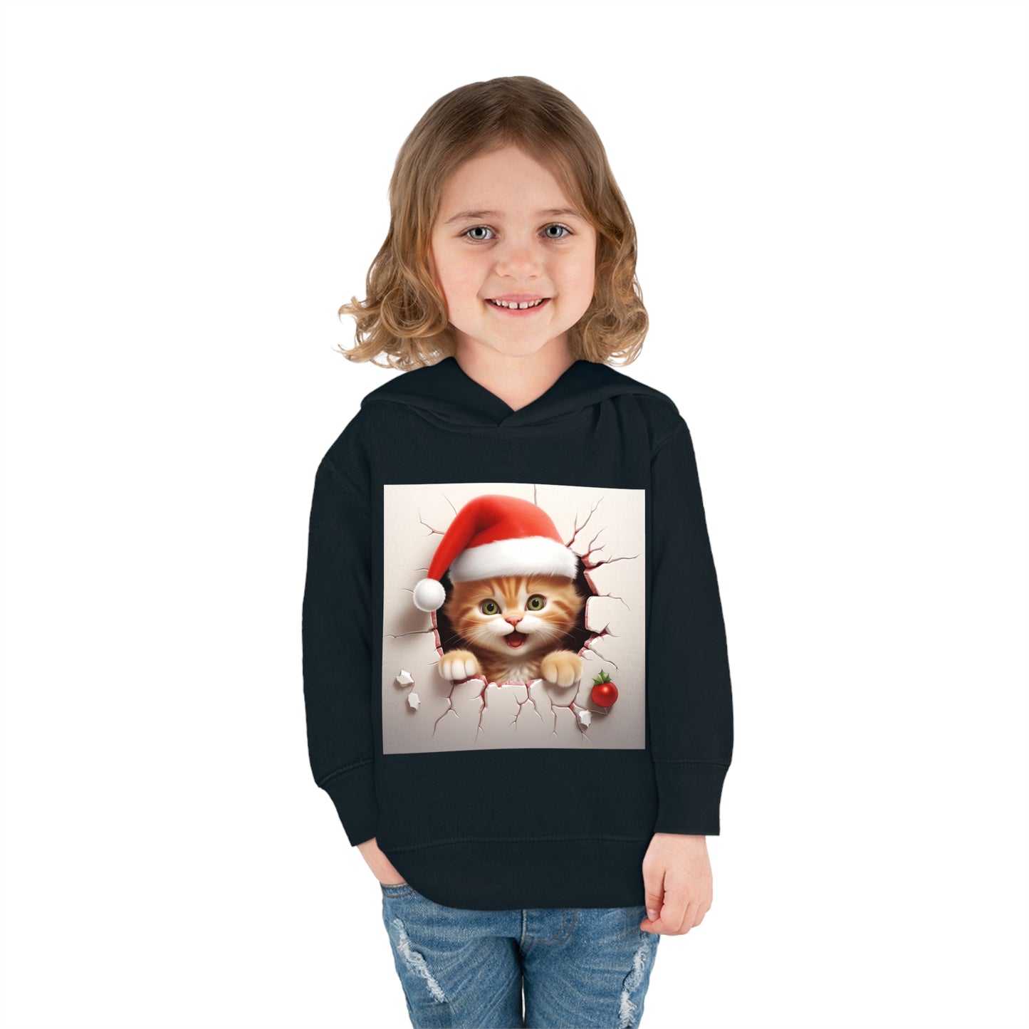 ~Kitten~ 3D Christmas Toddler Pullover Fleece Hoodie by Rabbit Skins