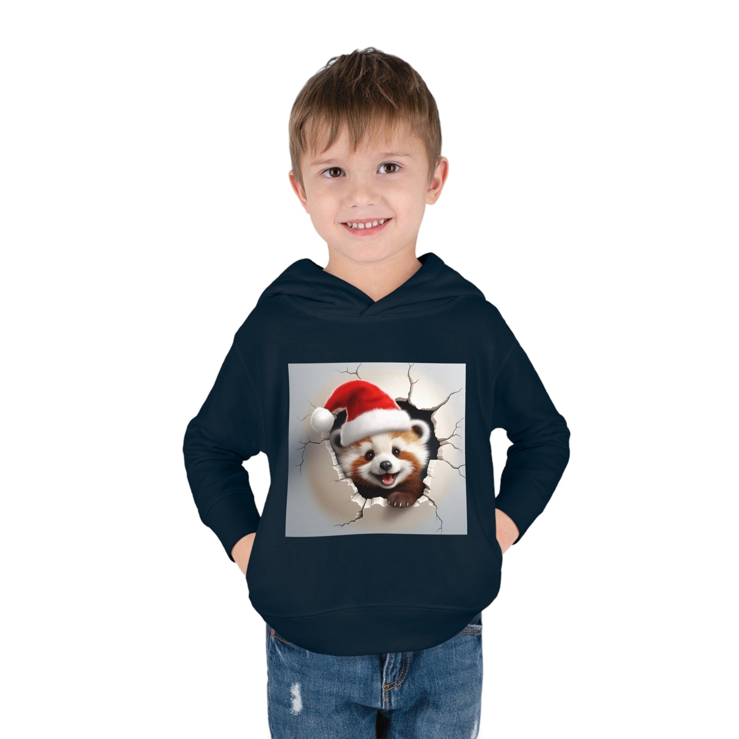 ~Baby Red Panda~ 3D Christmas Toddler Pullover Fleece Hoodie by Rabbit Skins