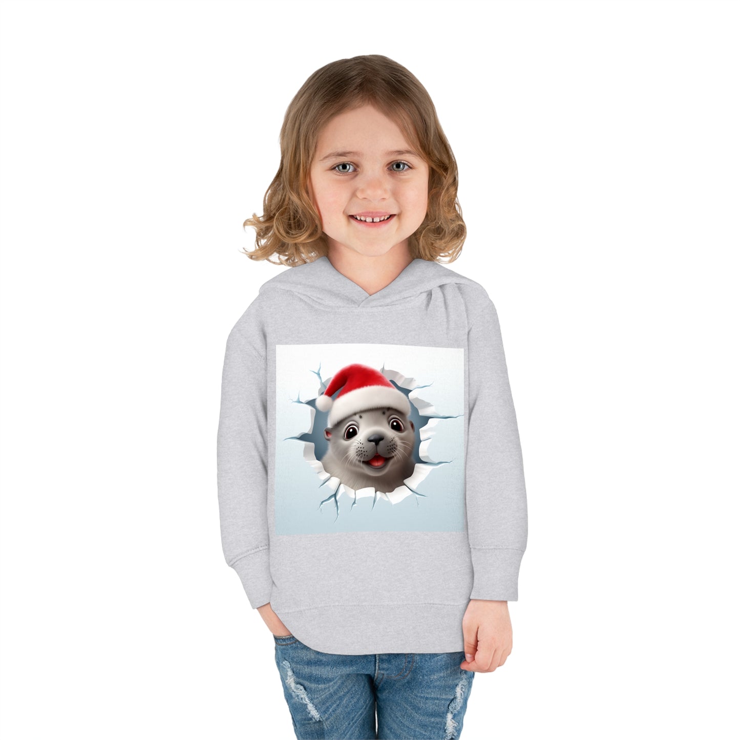 ~Baby Seal~ 3D Christmas Toddler Pullover Fleece Hoodie by Rabbit Skins