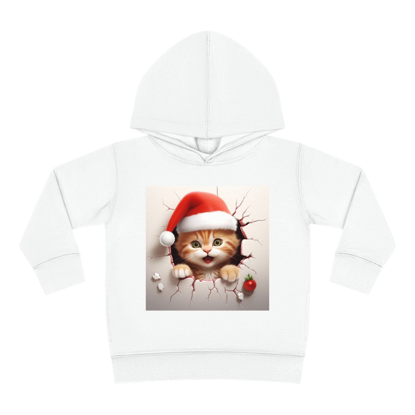~Kitten~ 3D Christmas Toddler Pullover Fleece Hoodie by Rabbit Skins