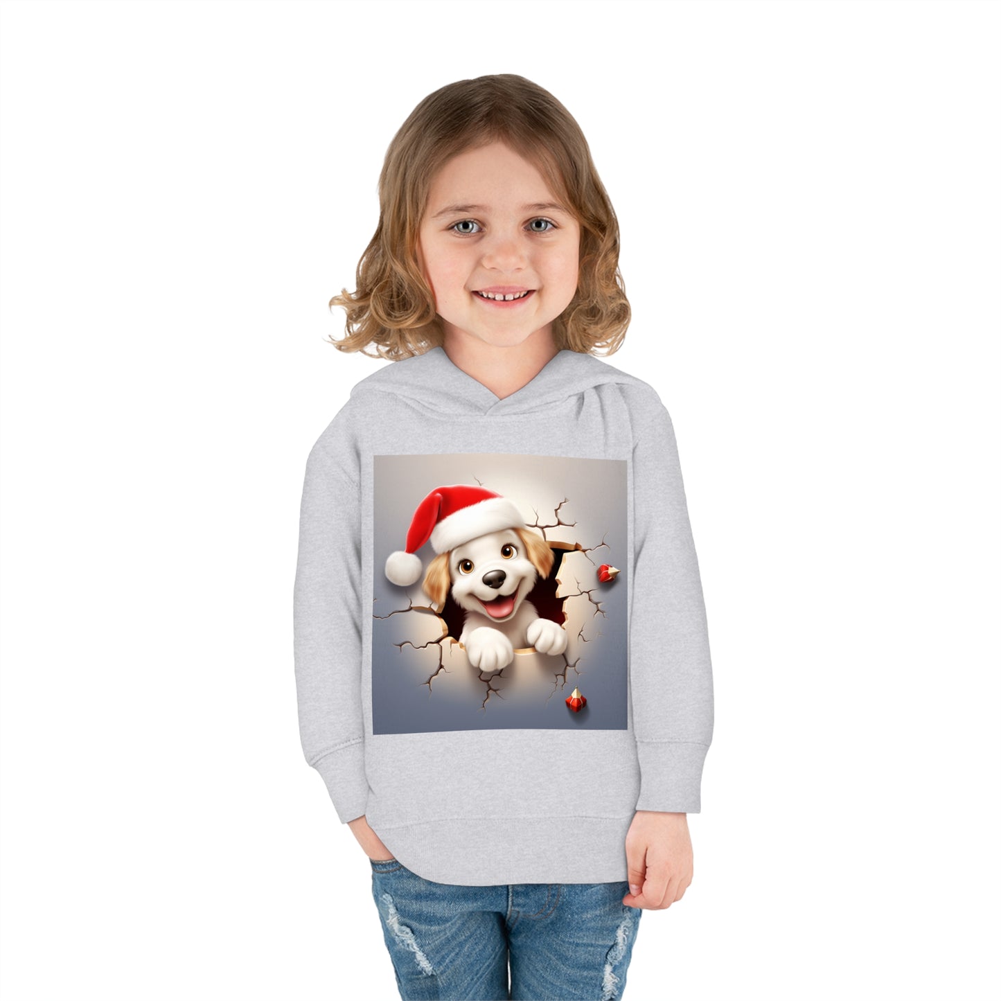 ~Little Puppy~ 3D Christmas Toddler Pullover Fleece Hoodie by Rabbit Skins