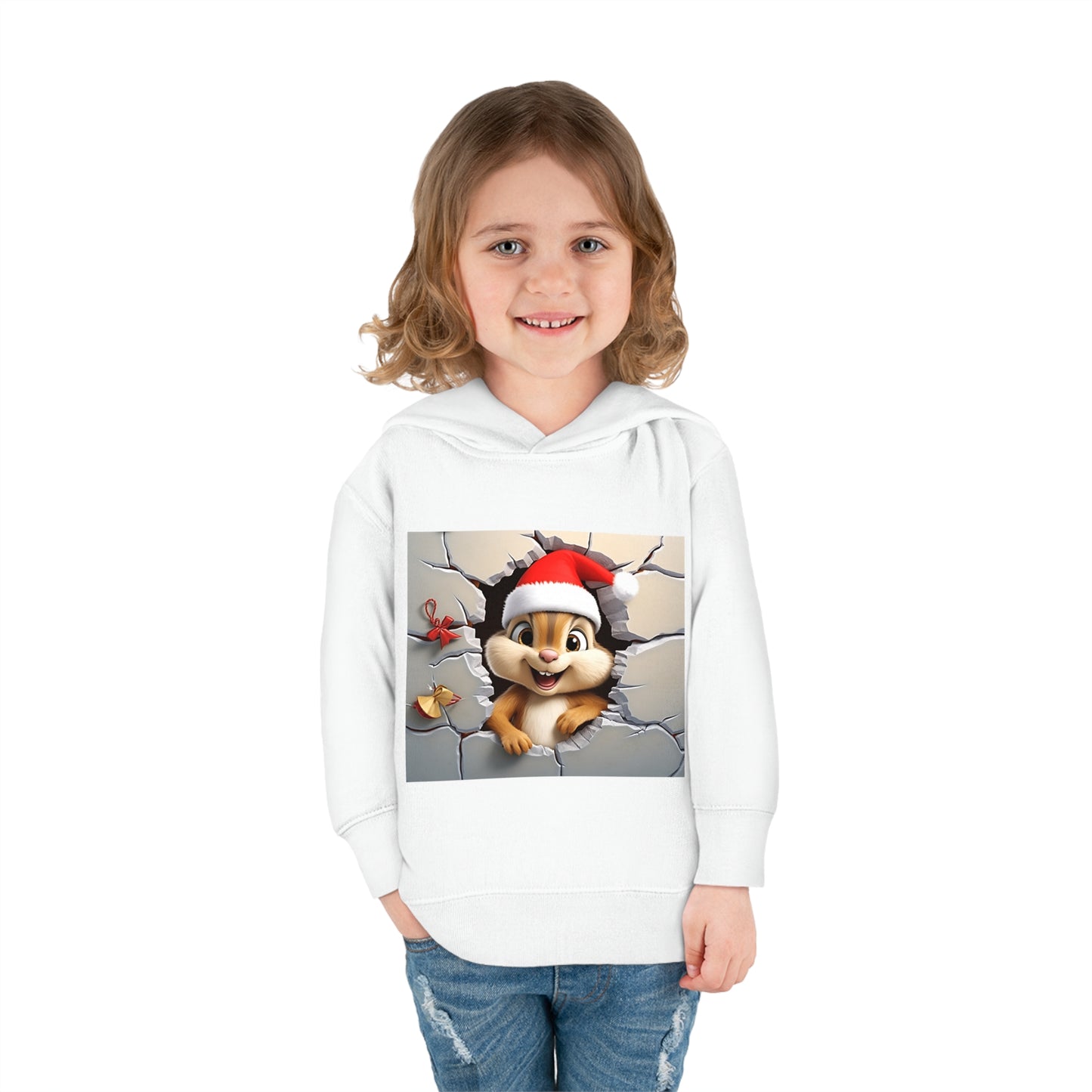 ~Baby Chipmunk~ 3D Christmas Toddler Pullover Fleece Hoodie by Rabbit Skins