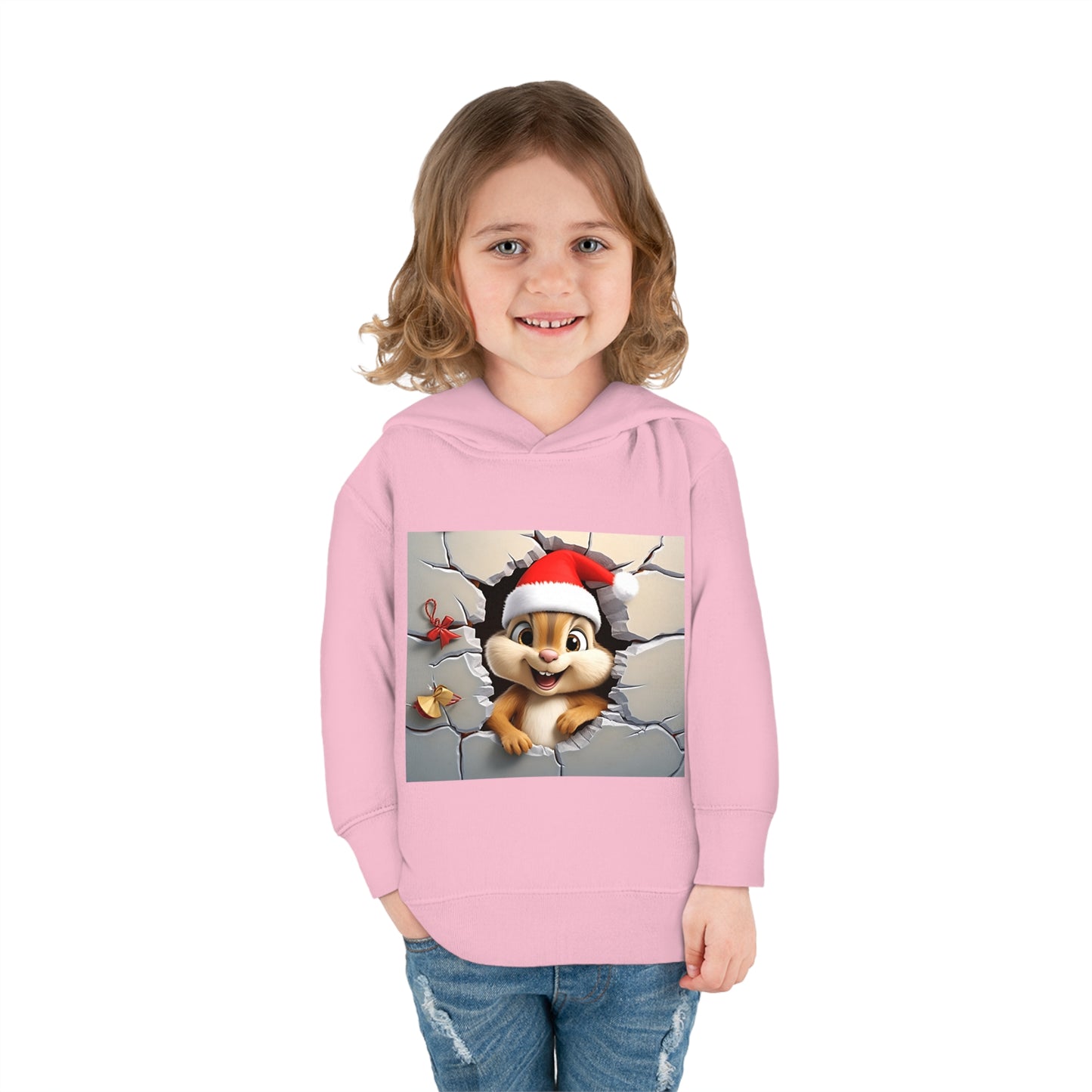 ~Baby Chipmunk~ 3D Christmas Toddler Pullover Fleece Hoodie by Rabbit Skins