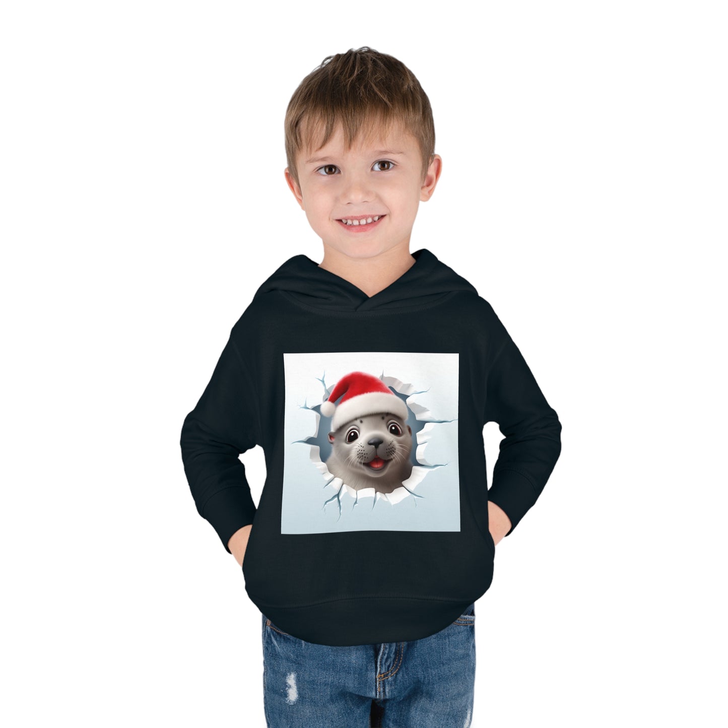 ~Baby Seal~ 3D Christmas Toddler Pullover Fleece Hoodie by Rabbit Skins