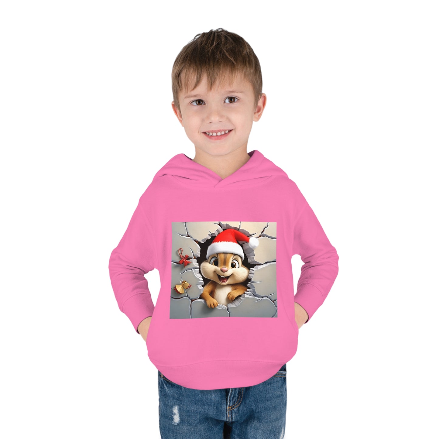 ~Baby Chipmunk~ 3D Christmas Toddler Pullover Fleece Hoodie by Rabbit Skins