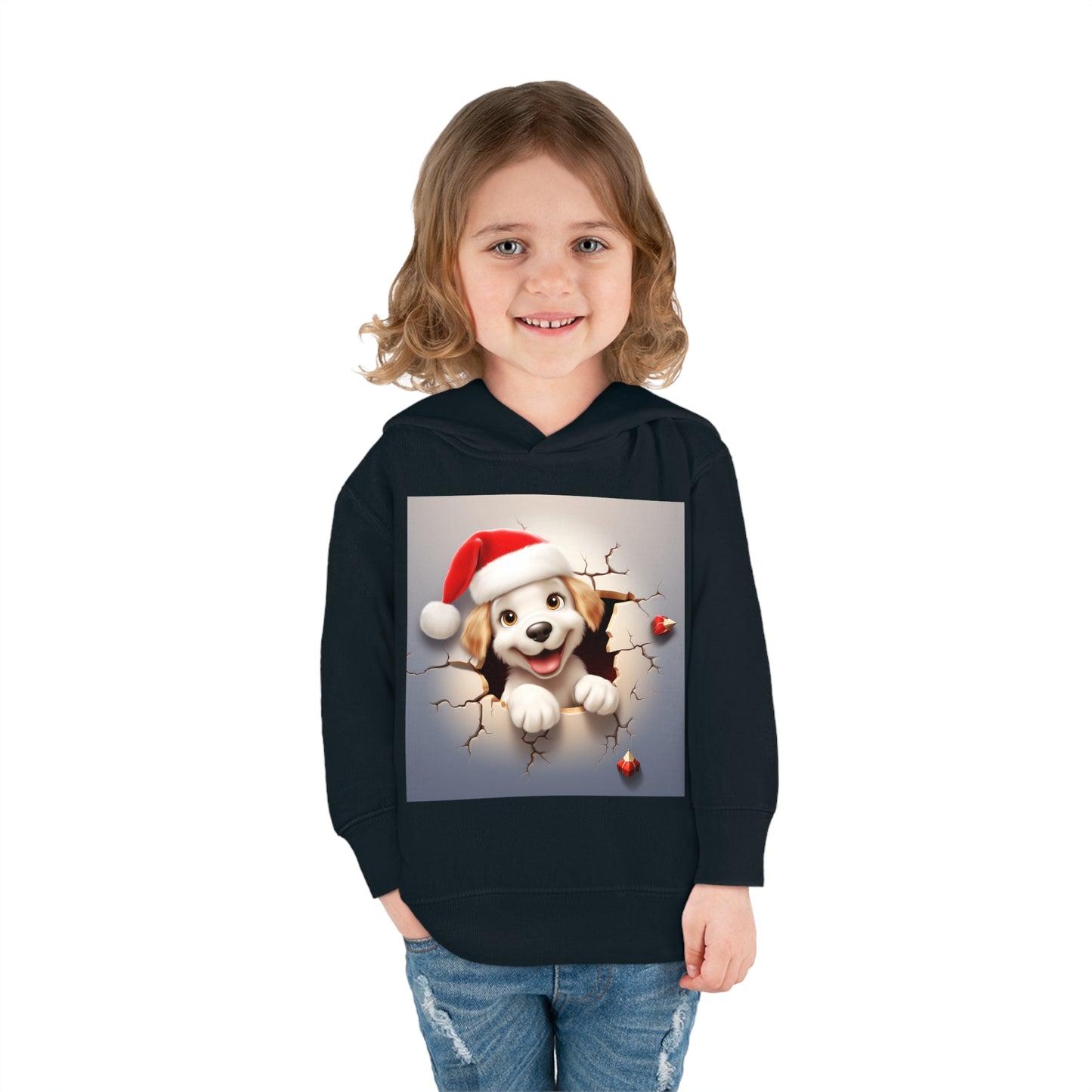 ~Little Puppy~ 3D Christmas Toddler Pullover Fleece Hoodie by Rabbit Skins