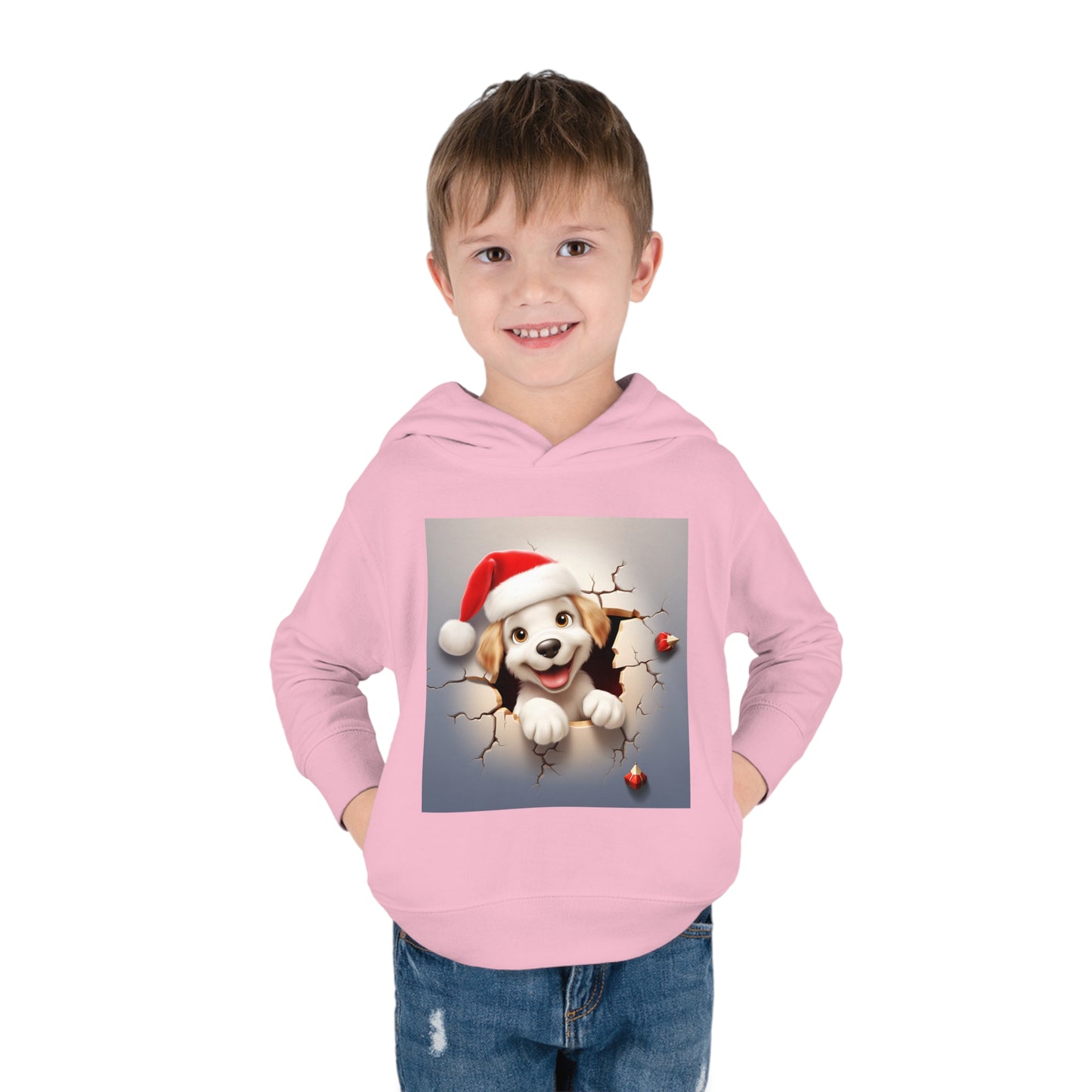 ~Little Puppy~ 3D Christmas Toddler Pullover Fleece Hoodie by Rabbit Skins