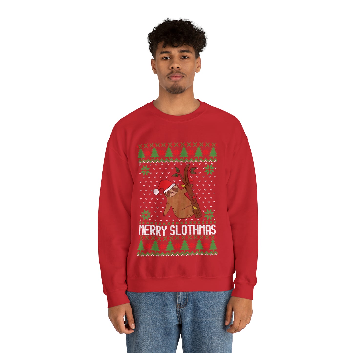 ~Merry Slothmas~ Unisex Heavy Blend™ Crewneck Sweatshirt