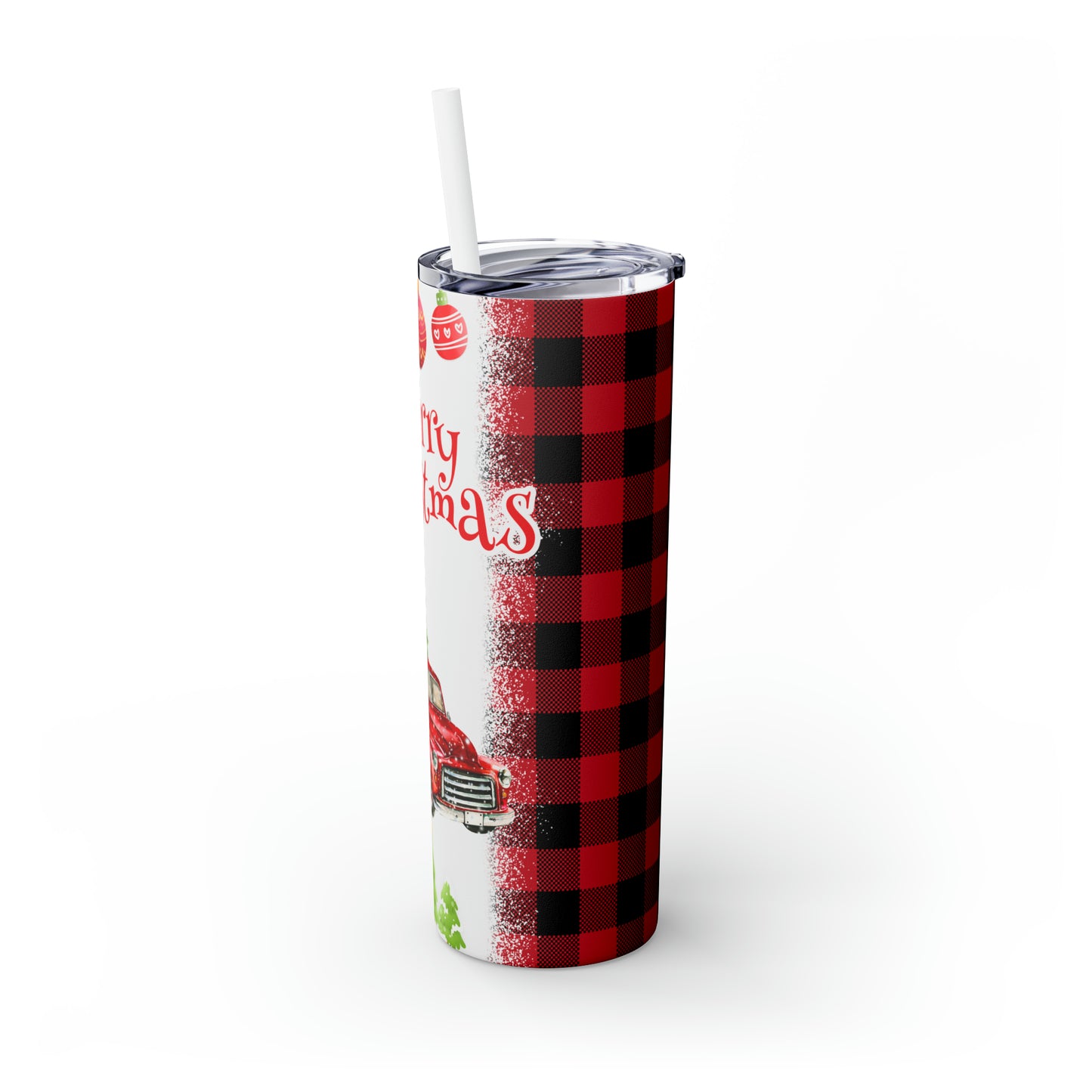 ~Antique Truck~ Christmas Skinny Tumbler with Straw, 20oz