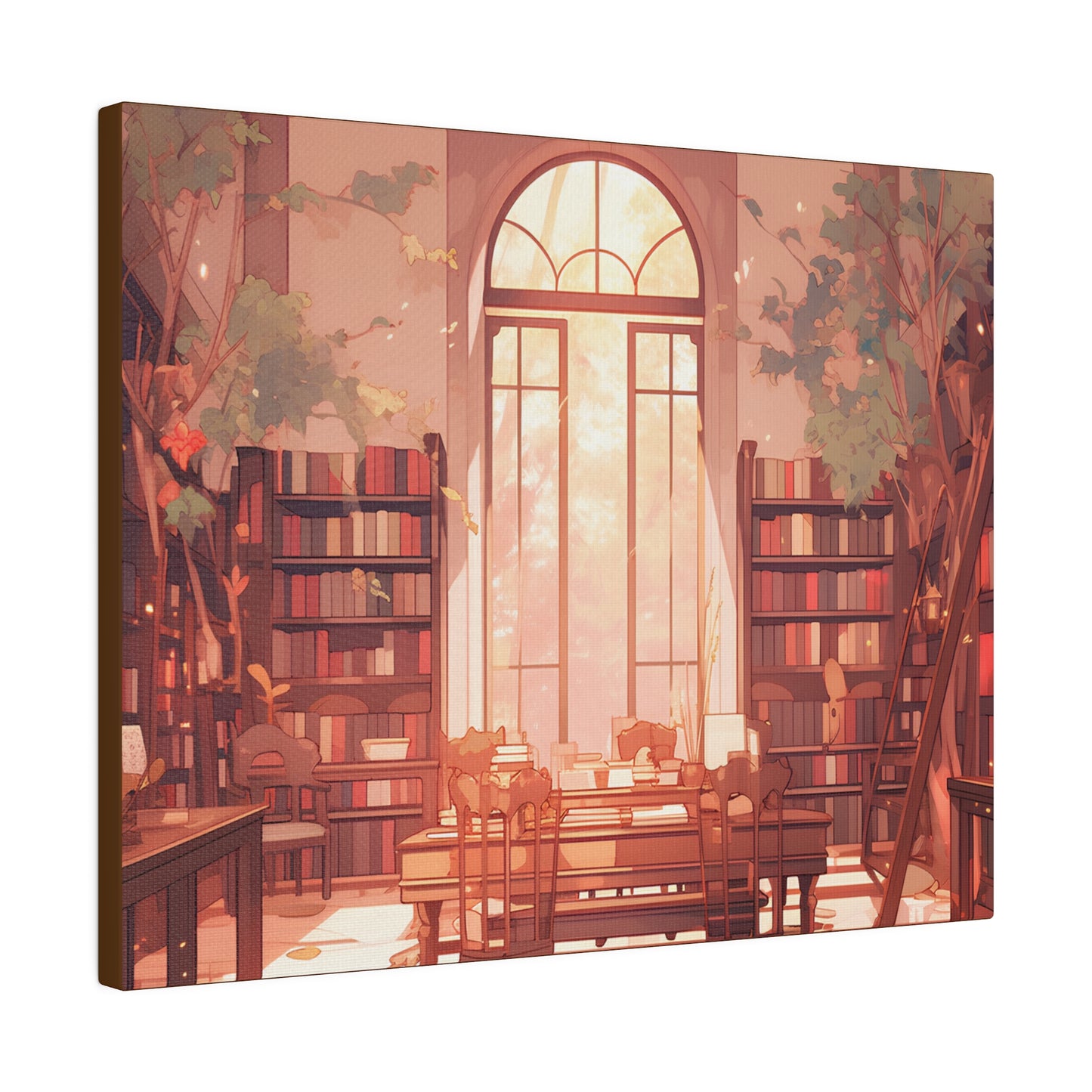 ~Academia Book Collection~ Watercolor Print Matte Canvas, Stretched, 0.75"