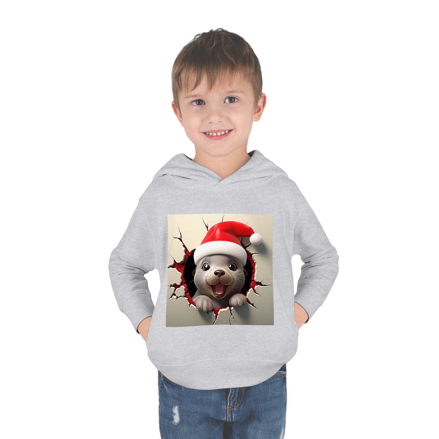 Copy of ~Baby Seal Cub~ 3D Christmas Toddler Pullover Fleece Hoodie by Rabbit Skins