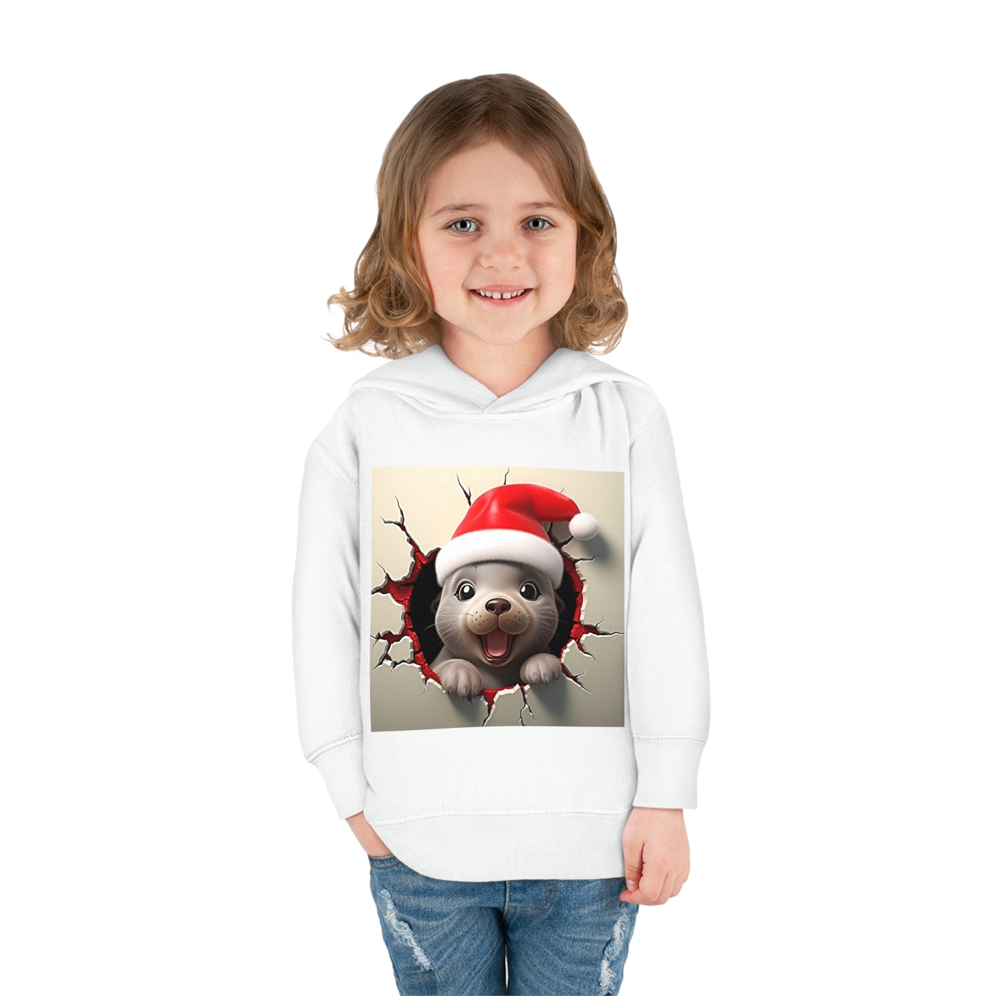 Copy of ~Baby Seal Cub~ 3D Christmas Toddler Pullover Fleece Hoodie by Rabbit Skins