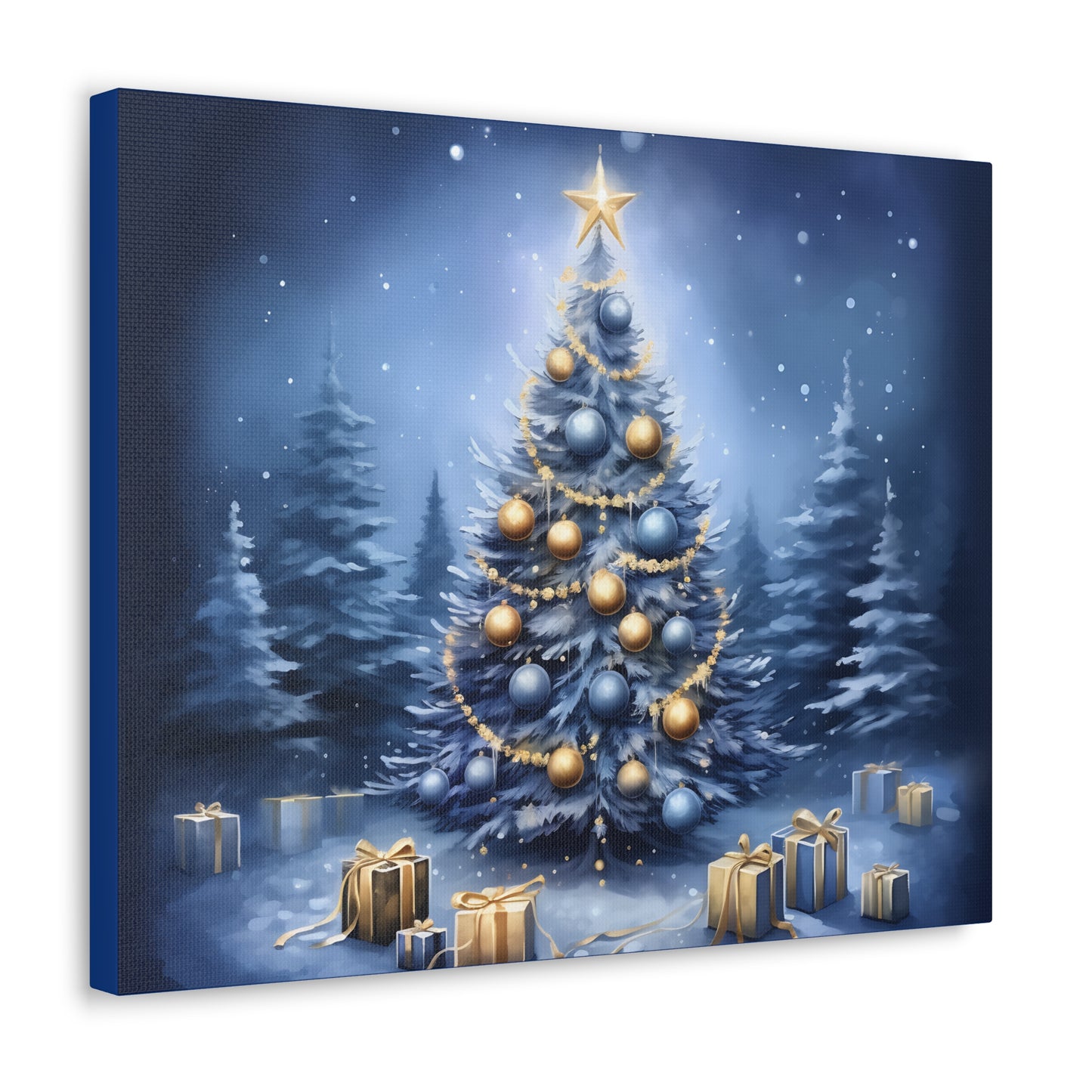 ~Blue Christmas Tree~ Canvas Gallery Wrap