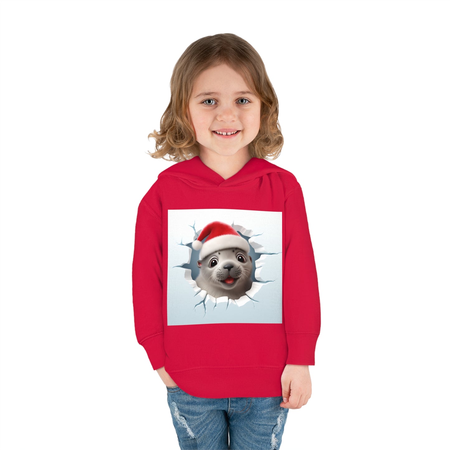 ~Baby Seal~ 3D Christmas Toddler Pullover Fleece Hoodie by Rabbit Skins