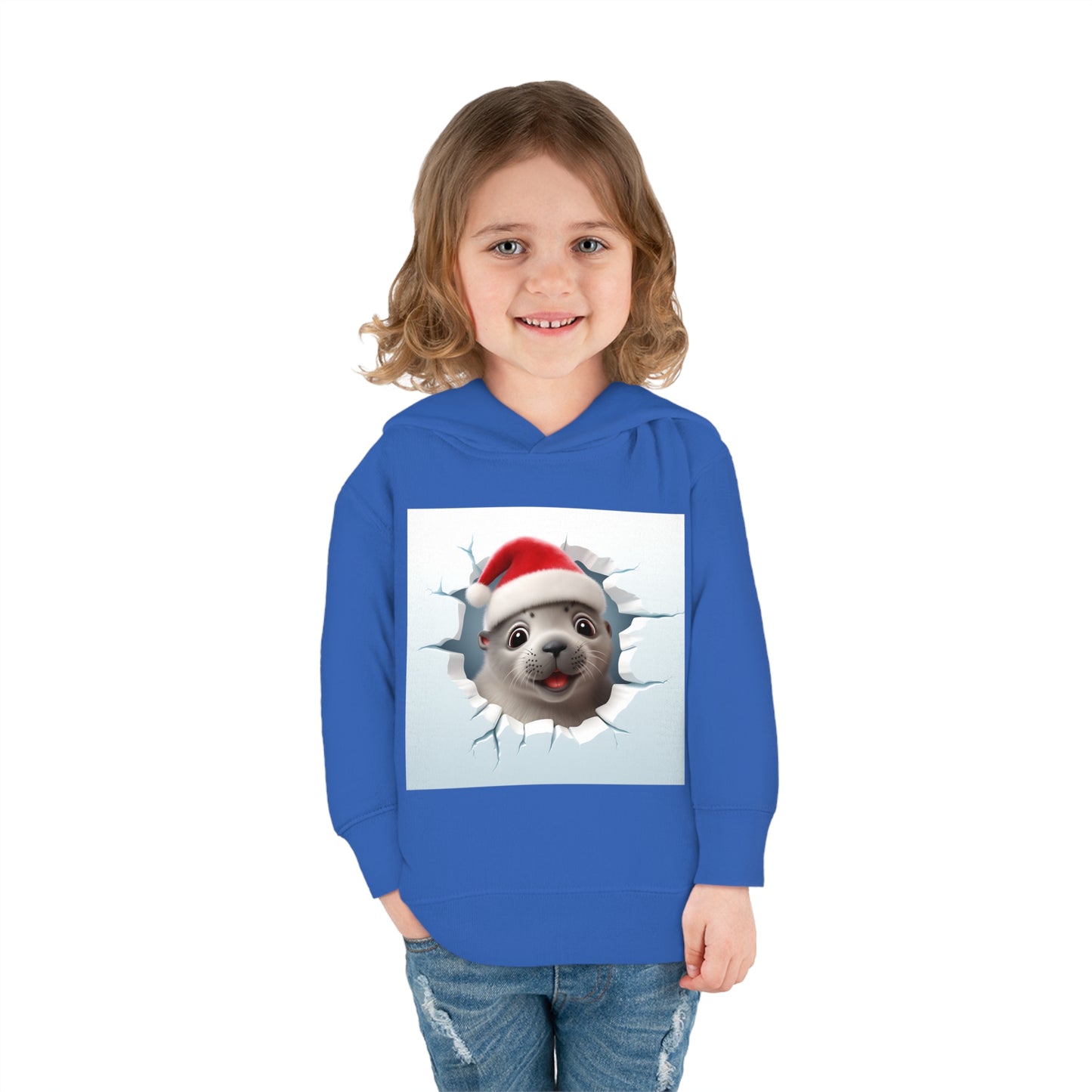 ~Baby Seal~ 3D Christmas Toddler Pullover Fleece Hoodie by Rabbit Skins