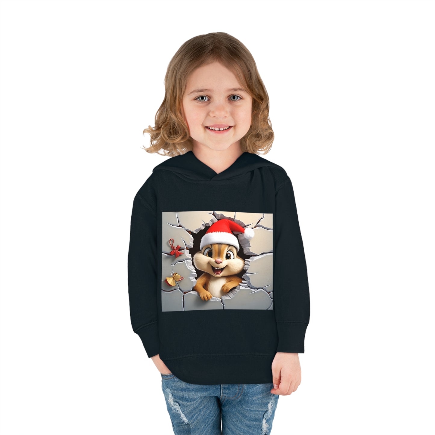 ~Baby Chipmunk~ 3D Christmas Toddler Pullover Fleece Hoodie by Rabbit Skins