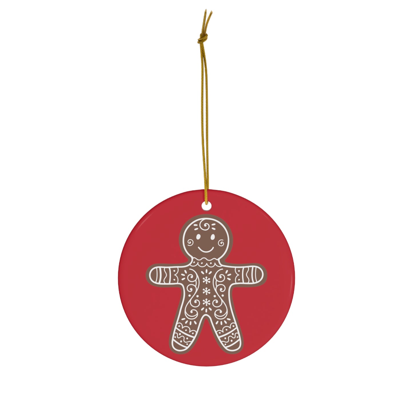 ~Fancy Gingerbread Man~ Ceramic Ornament