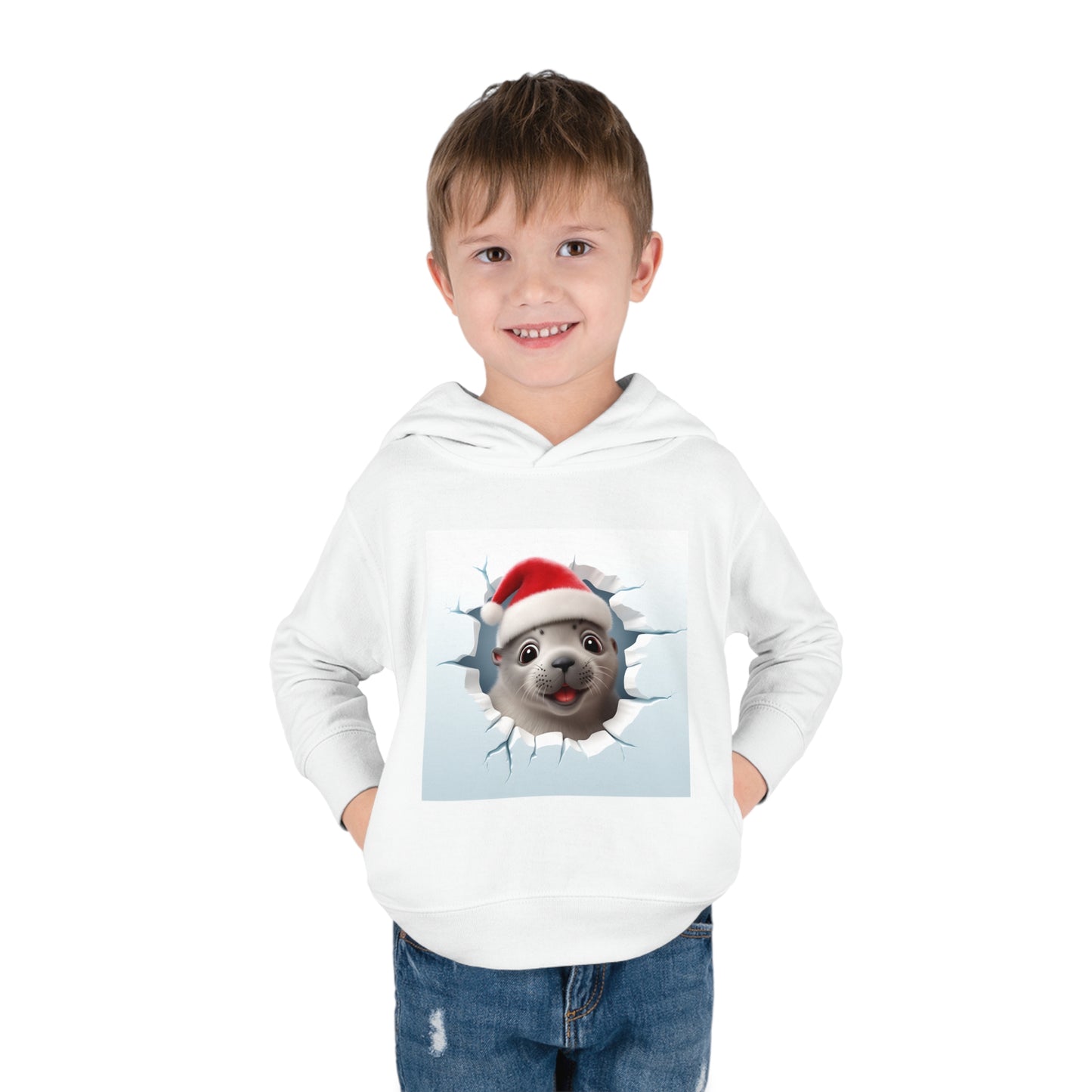 ~Baby Seal~ 3D Christmas Toddler Pullover Fleece Hoodie by Rabbit Skins