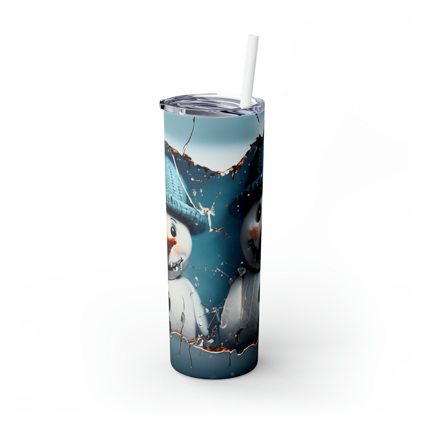 ~Snowmen~ Christmas Skinny Tumbler with Straw, 20oz