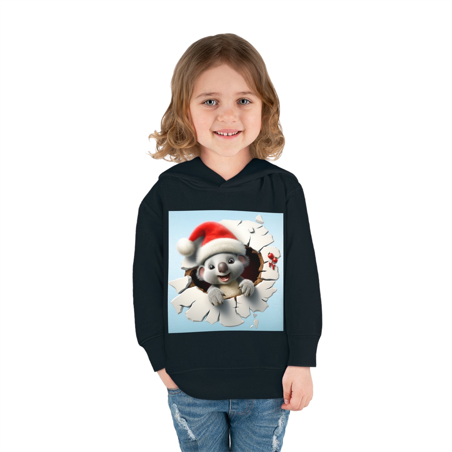 ~Baby Koala~ 3D Christmas Toddler Pullover Fleece Hoodie by Rabbit Skins