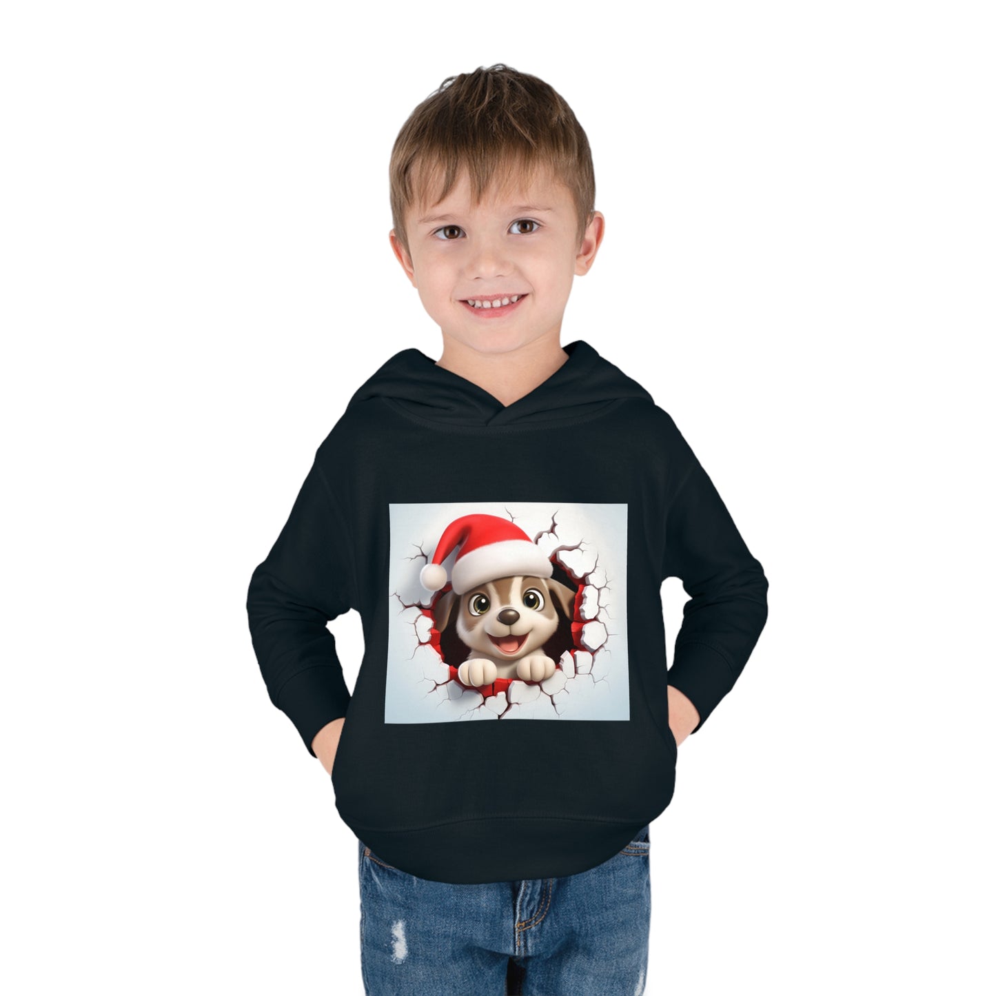 ~Puppy~ 3D Christmas Toddler Pullover Fleece Hoodie by Rabbit Skins