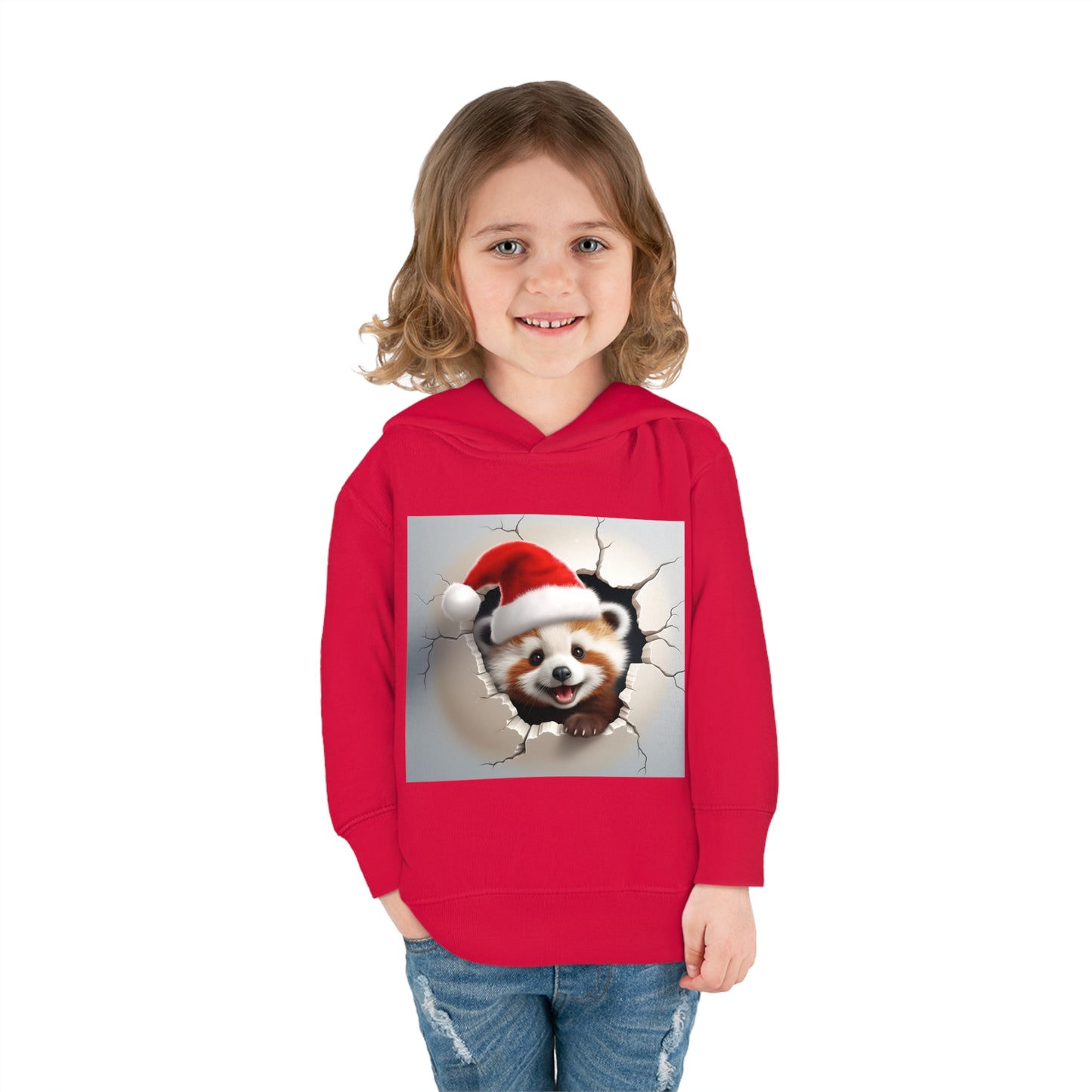 ~Baby Red Panda~ 3D Christmas Toddler Pullover Fleece Hoodie by Rabbit Skins