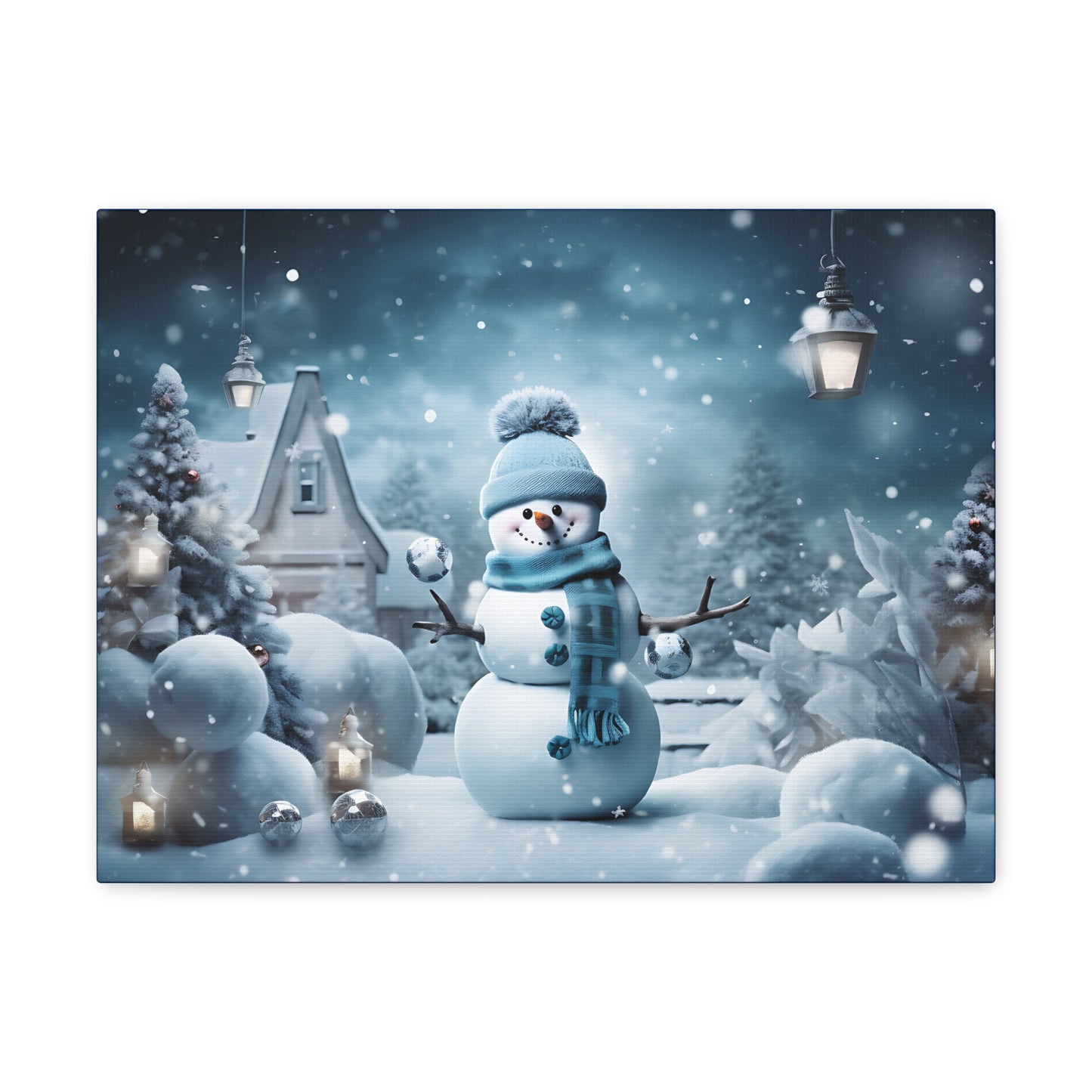 ~Blue Snowman Too~ Canvas Gallery Wrap