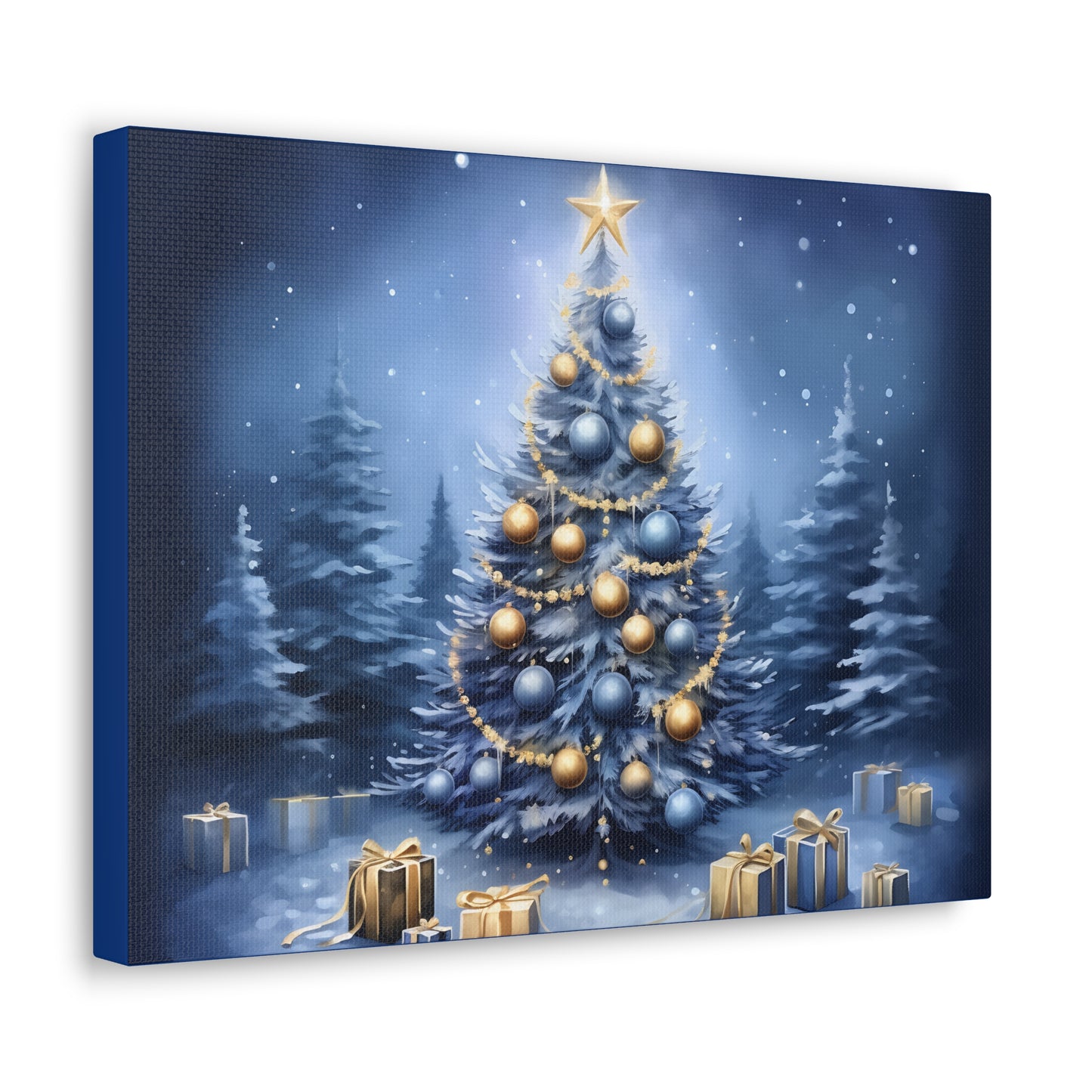 ~Blue Christmas Tree~ Canvas Gallery Wrap