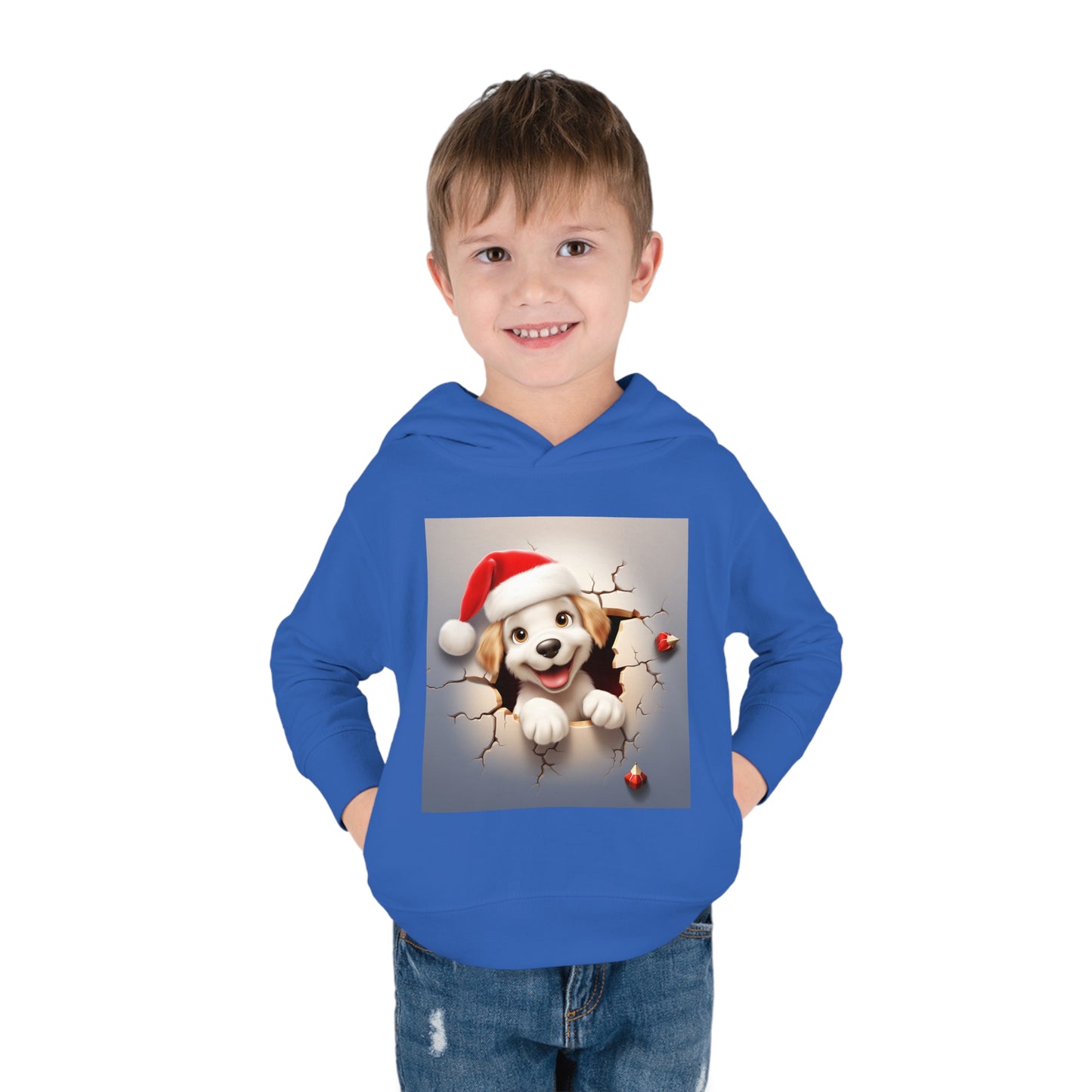 ~Little Puppy~ 3D Christmas Toddler Pullover Fleece Hoodie by Rabbit Skins