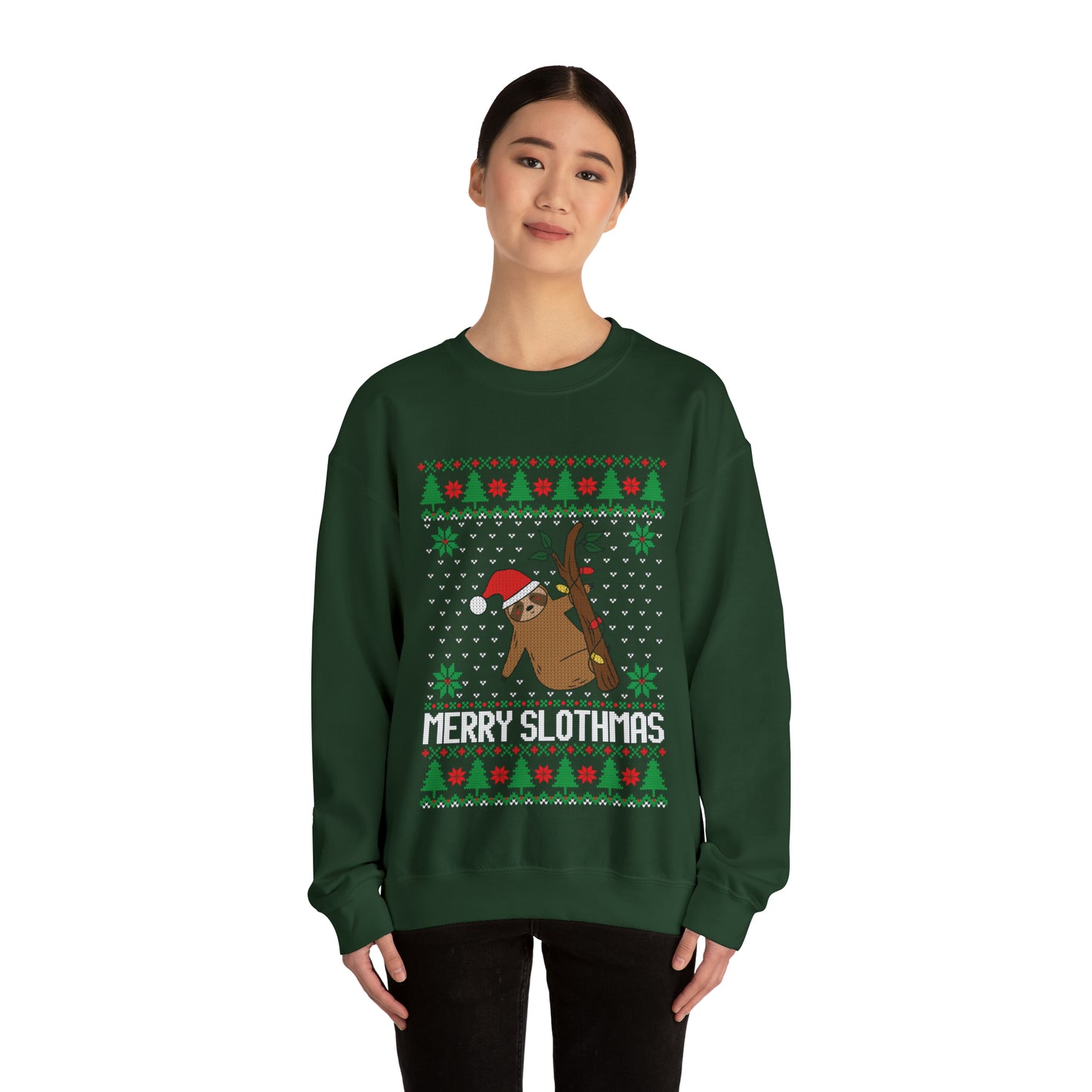 ~Merry Slothmas~ Unisex Heavy Blend™ Crewneck Sweatshirt