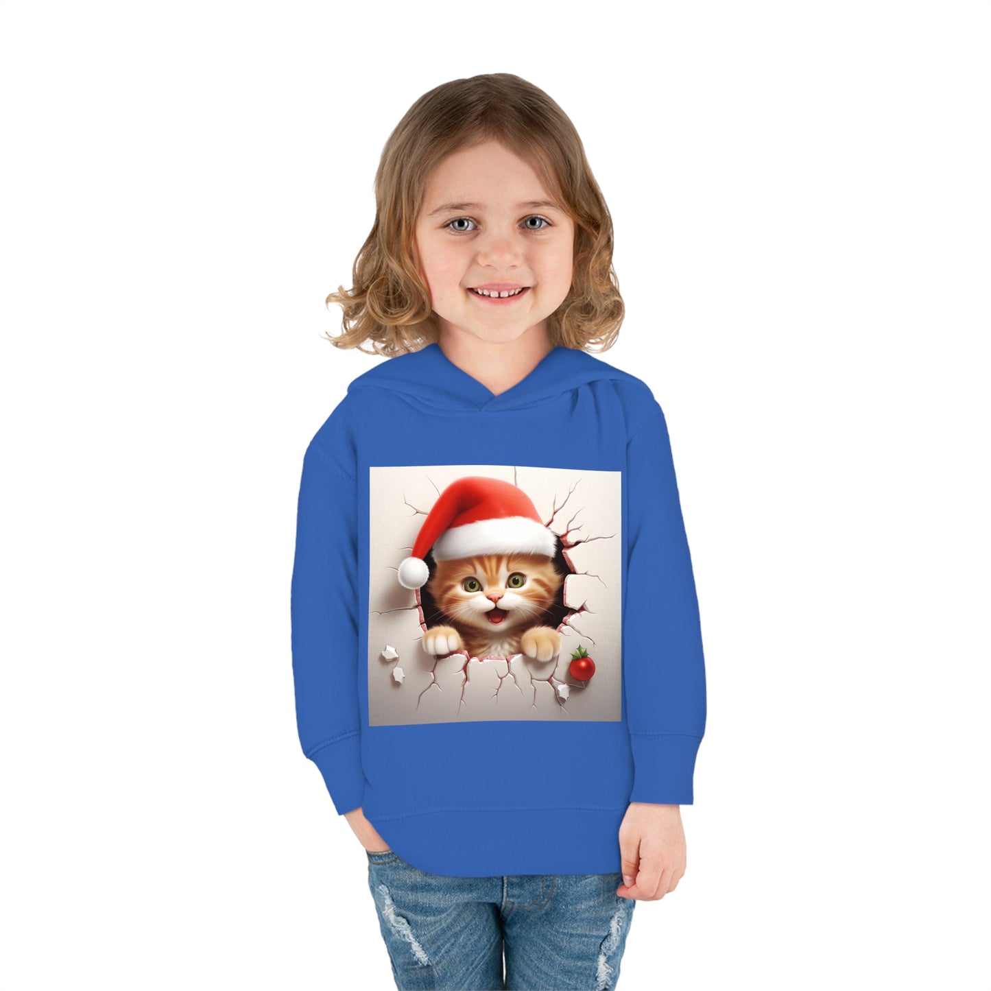 ~Kitten~ 3D Christmas Toddler Pullover Fleece Hoodie by Rabbit Skins