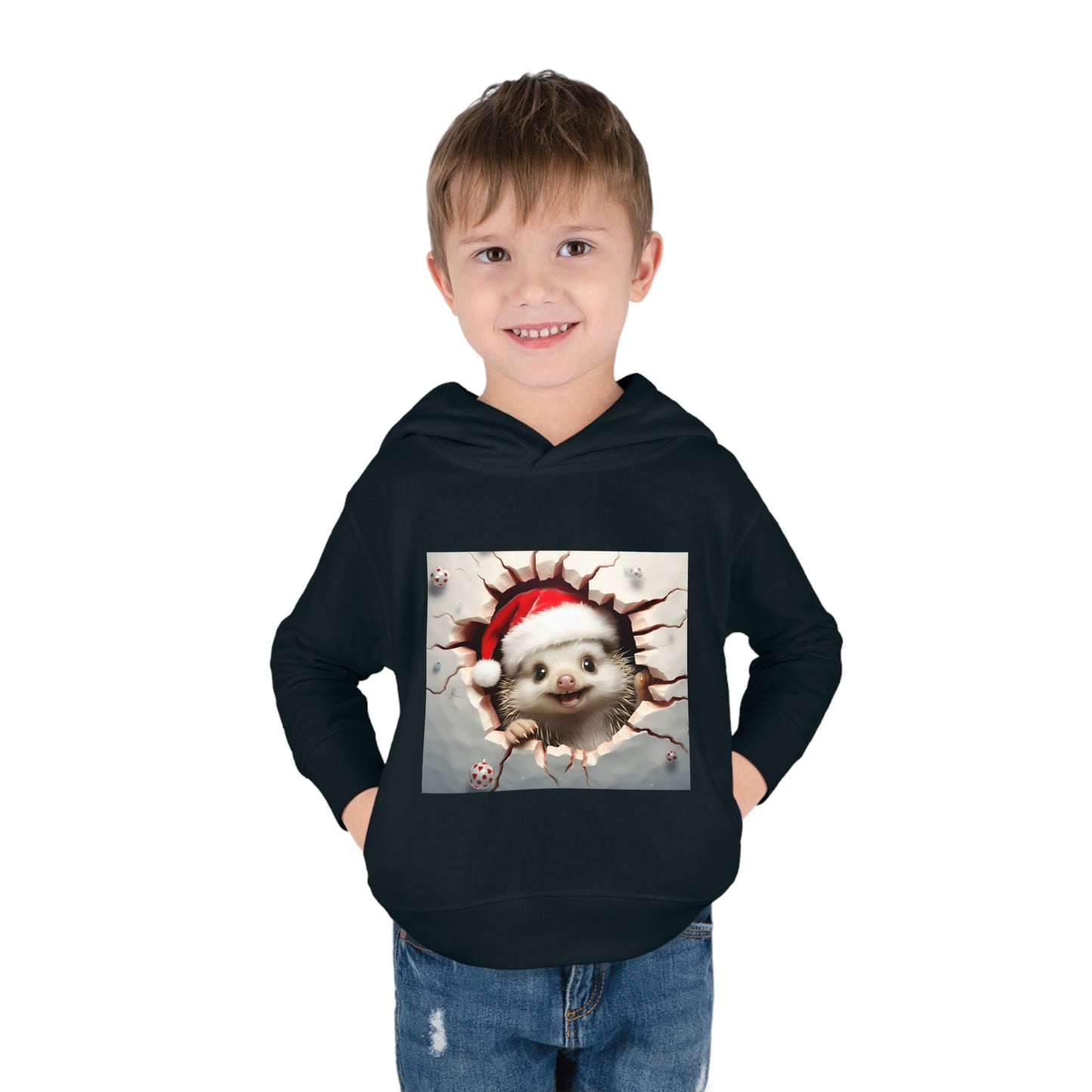 ~Baby Hedgehog~ 3D Christmas Toddler Pullover Fleece Hoodie by Rabbit Skins