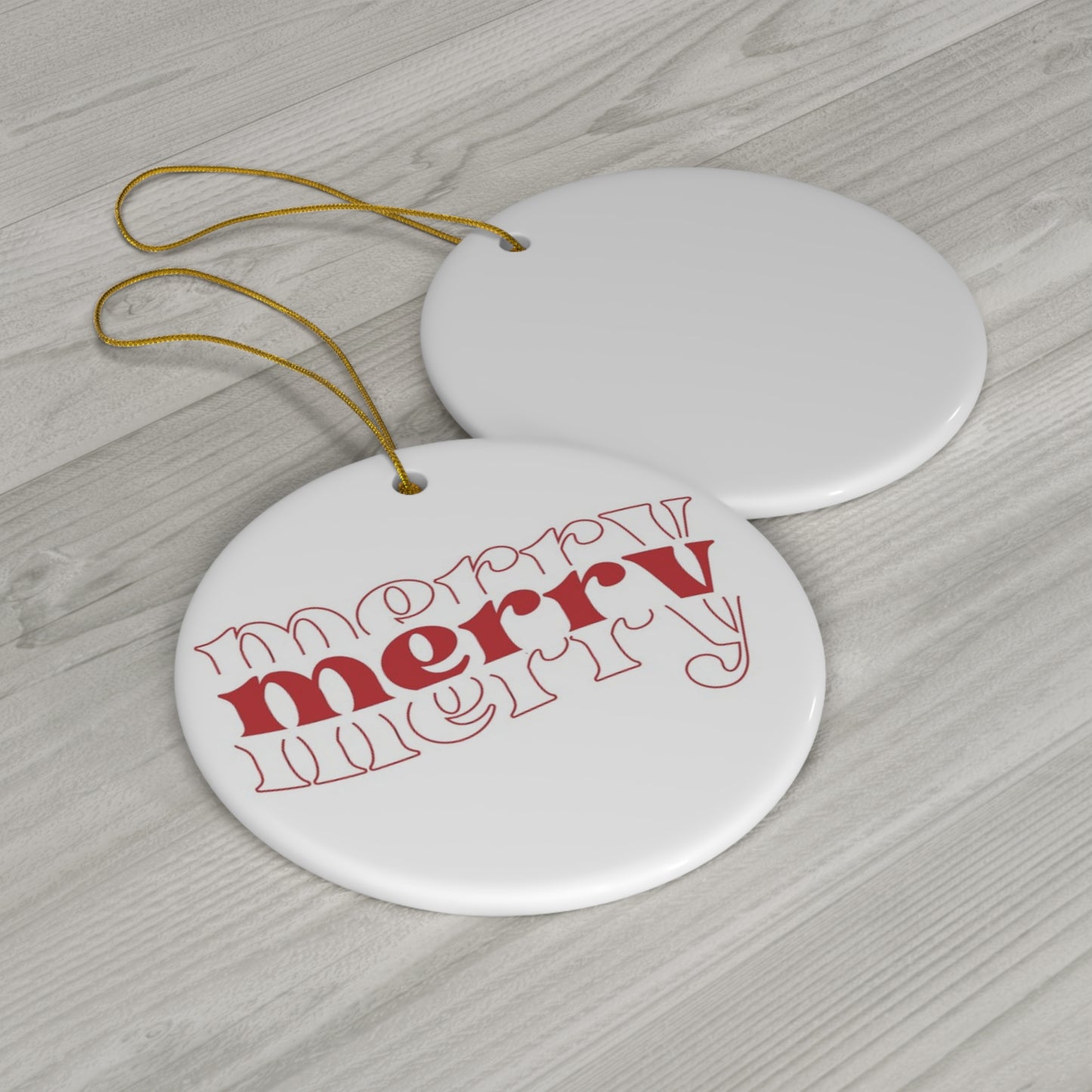 ~Merry~ Ceramic Ornament