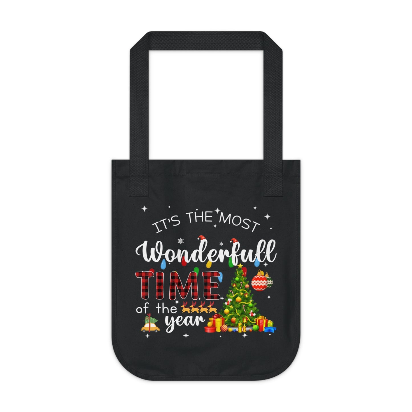 ~It's the Most Wonderful Time of the Year~ Christmas Organic Canvas Tote Bag