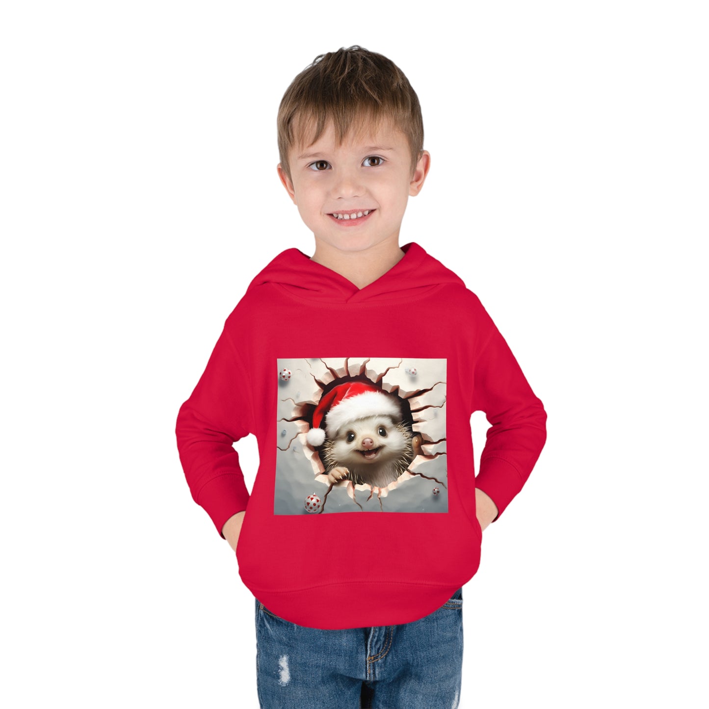 ~Baby Hedgehog~ 3D Christmas Toddler Pullover Fleece Hoodie by Rabbit Skins