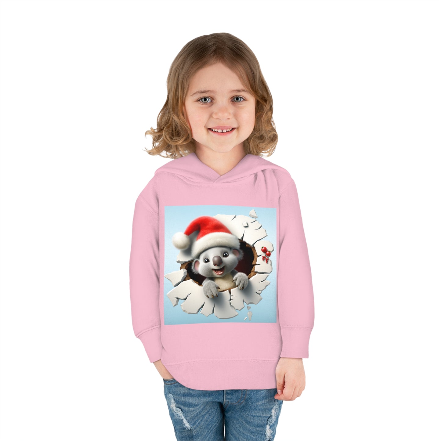 ~Baby Koala~ 3D Christmas Toddler Pullover Fleece Hoodie by Rabbit Skins