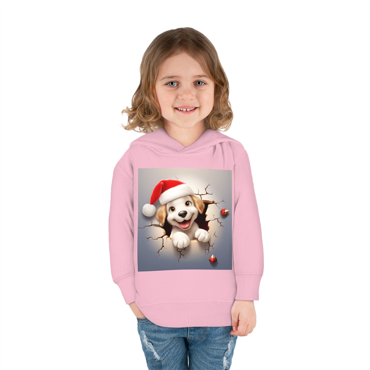 ~Little Puppy~ 3D Christmas Toddler Pullover Fleece Hoodie by Rabbit Skins