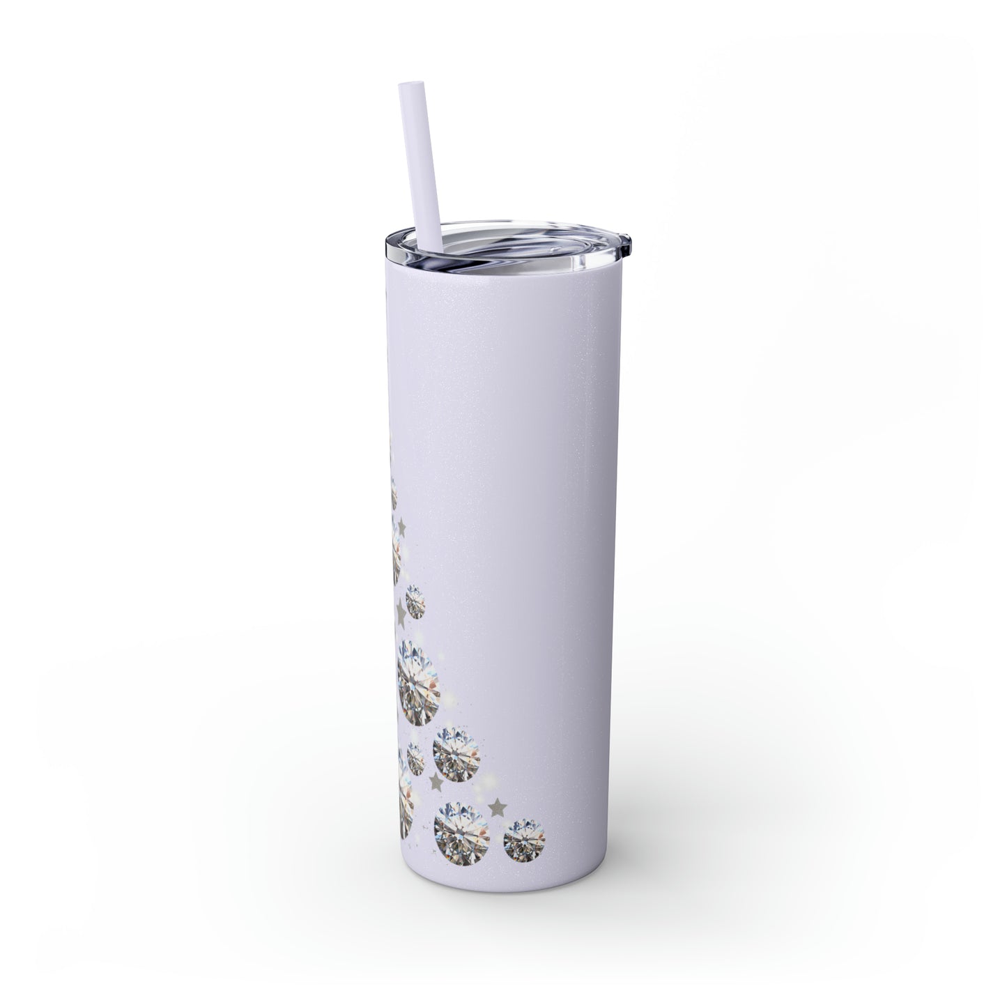 ~Glitter Tree~ Christmas Skinny Tumbler with Straw, 20oz