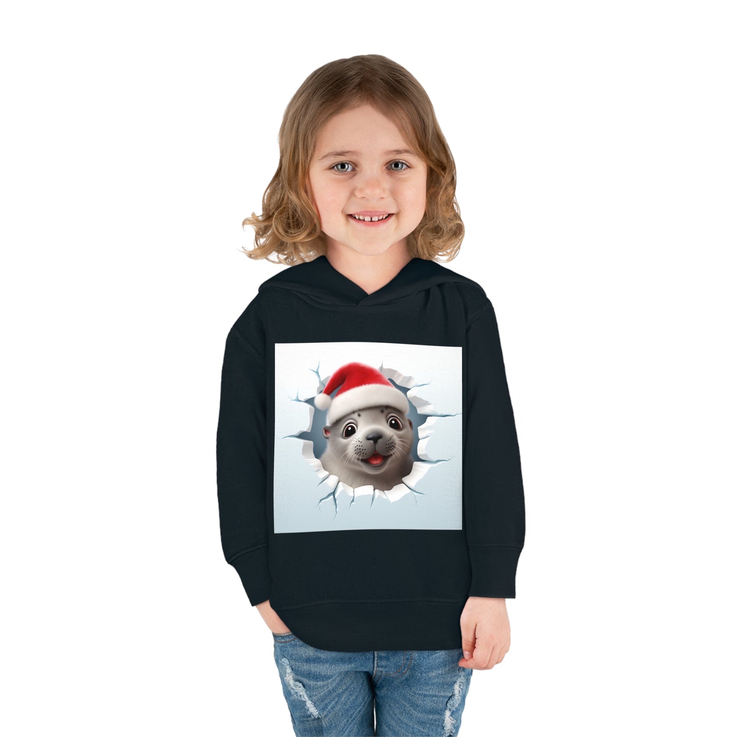 ~Baby Seal~ 3D Christmas Toddler Pullover Fleece Hoodie by Rabbit Skins
