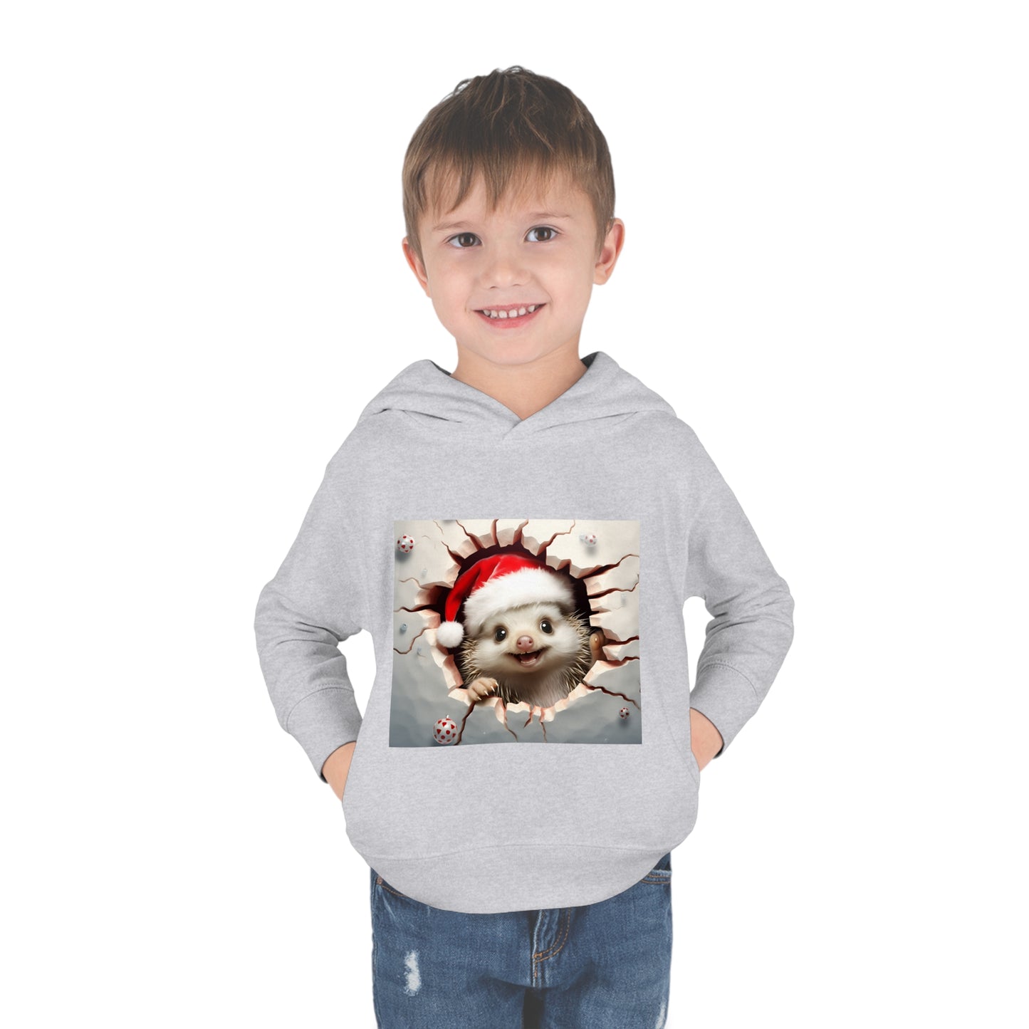 ~Baby Hedgehog~ 3D Christmas Toddler Pullover Fleece Hoodie by Rabbit Skins