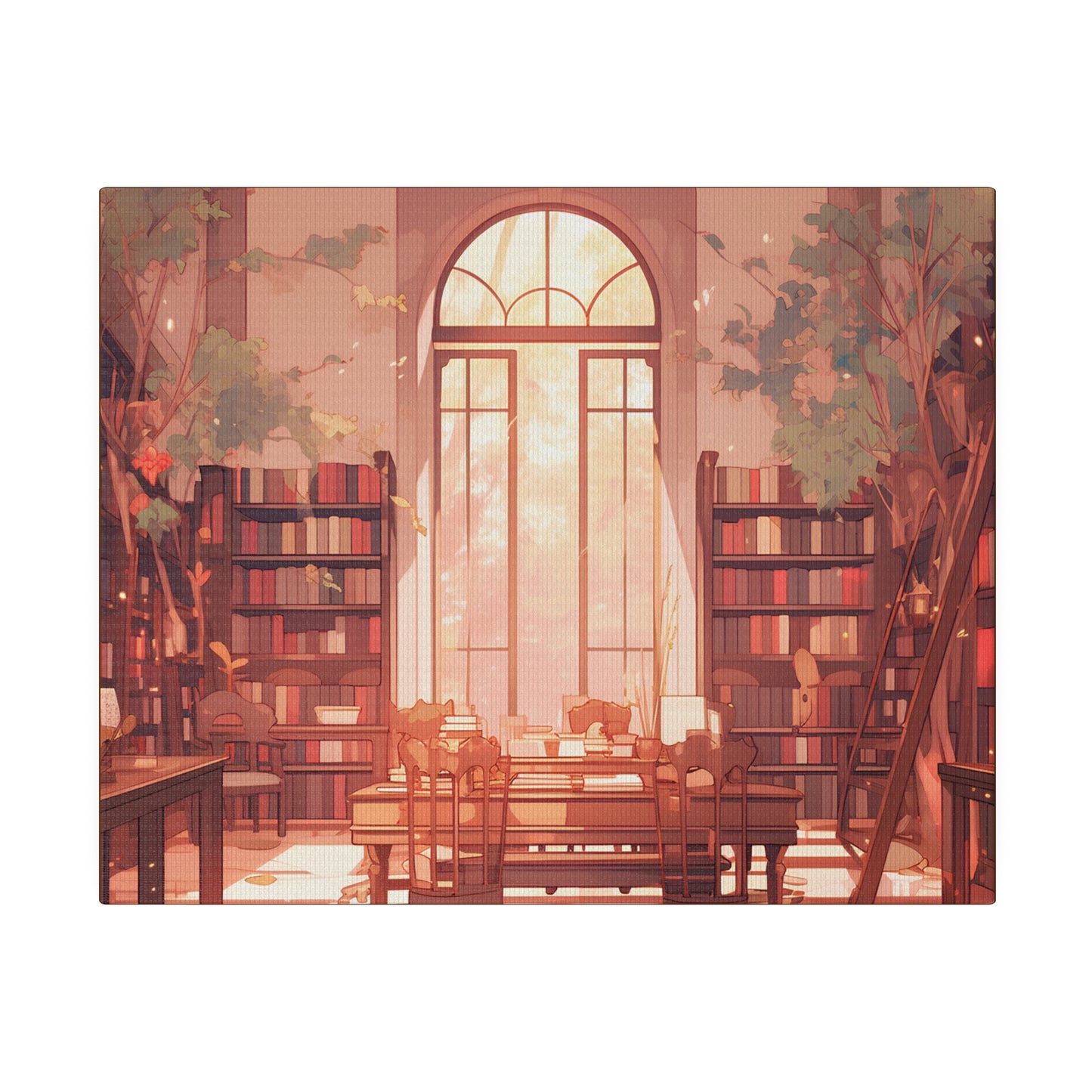 ~Academia Book Collection~ Watercolor Print Matte Canvas, Stretched, 0.75"