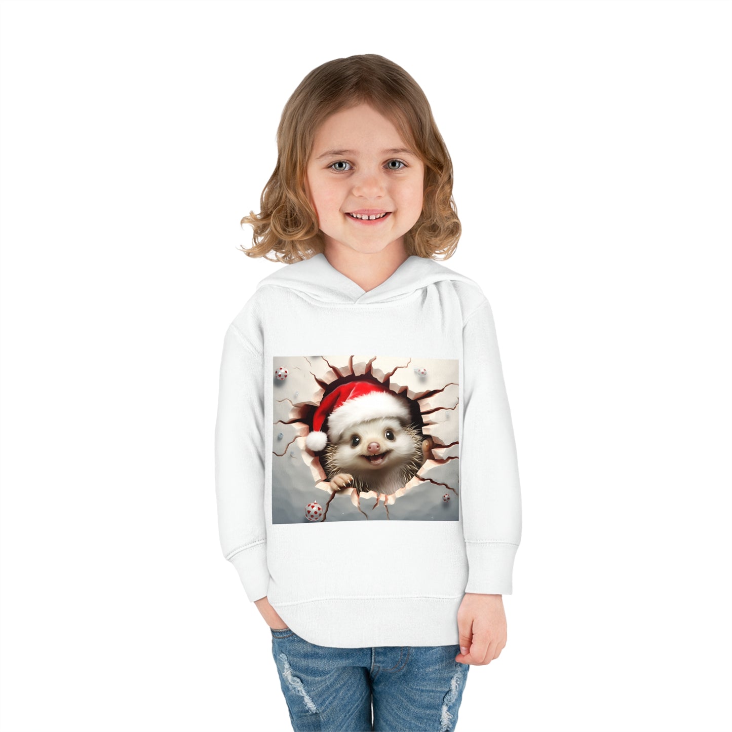 ~Baby Hedgehog~ 3D Christmas Toddler Pullover Fleece Hoodie by Rabbit Skins