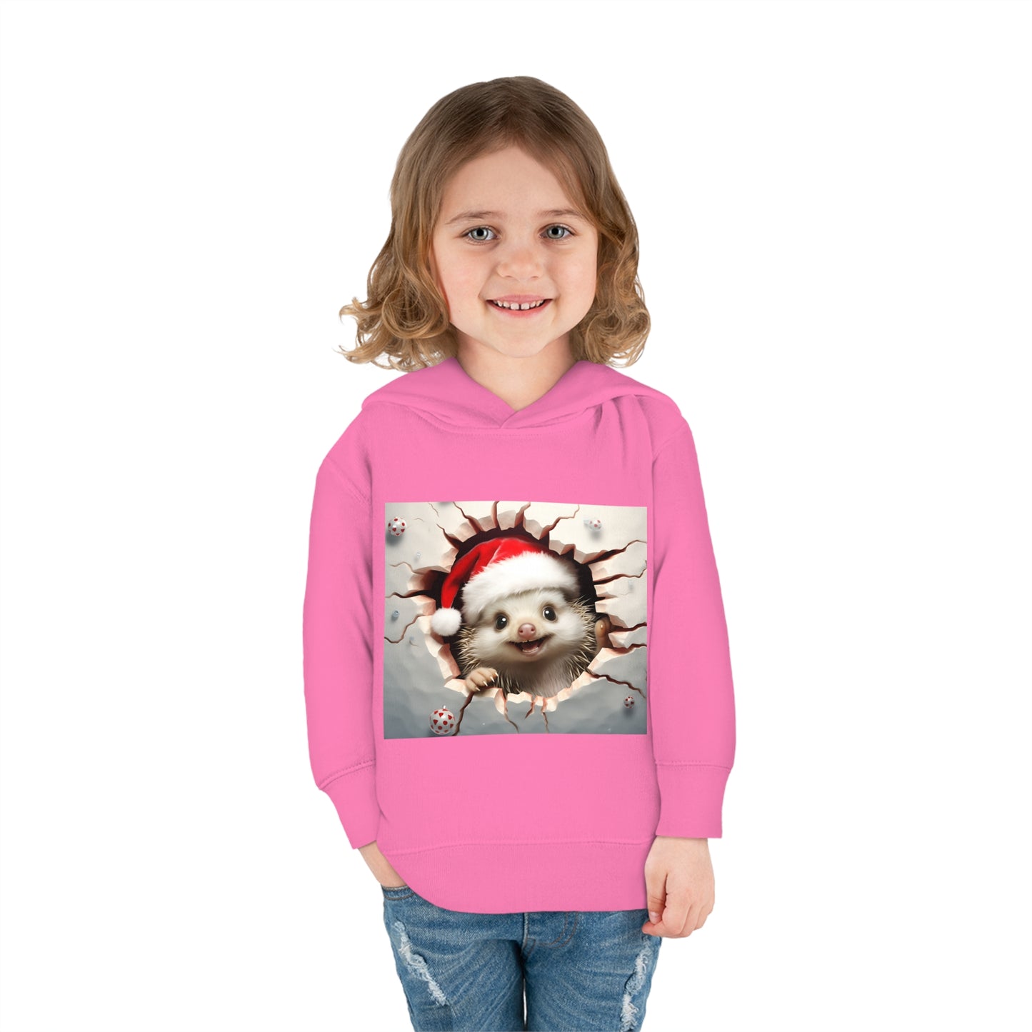 ~Baby Hedgehog~ 3D Christmas Toddler Pullover Fleece Hoodie by Rabbit Skins