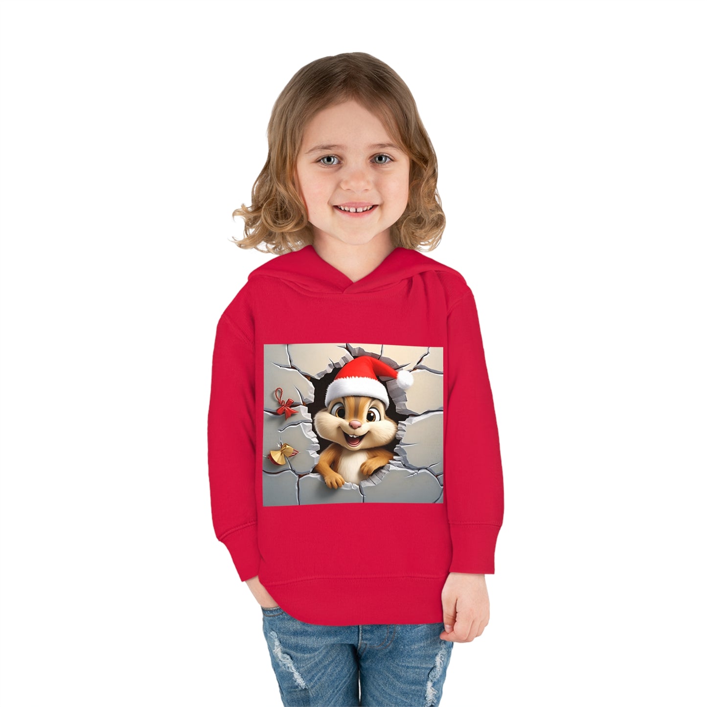 ~Baby Chipmunk~ 3D Christmas Toddler Pullover Fleece Hoodie by Rabbit Skins